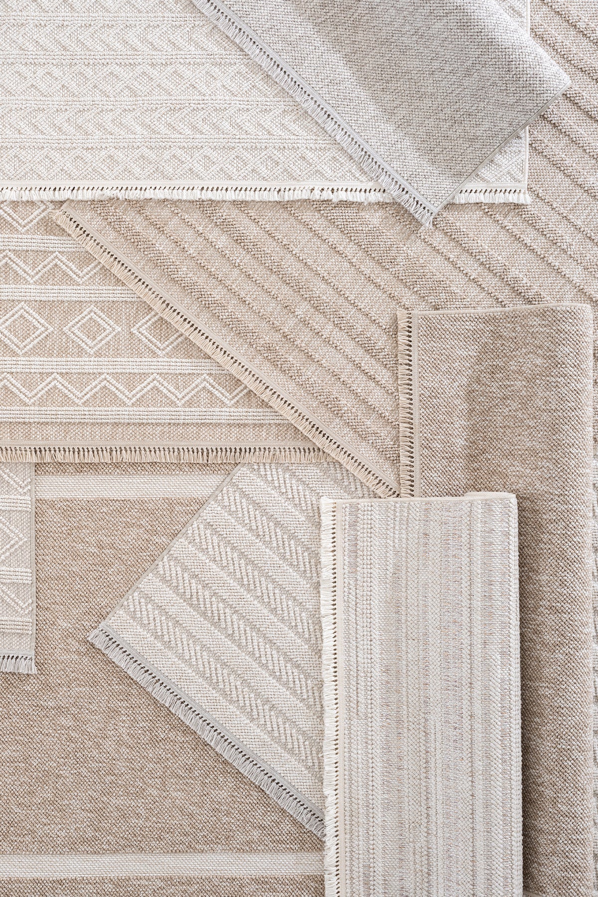 Koza Mood Vizon Krem Geometrik Salon Halısı 19222D