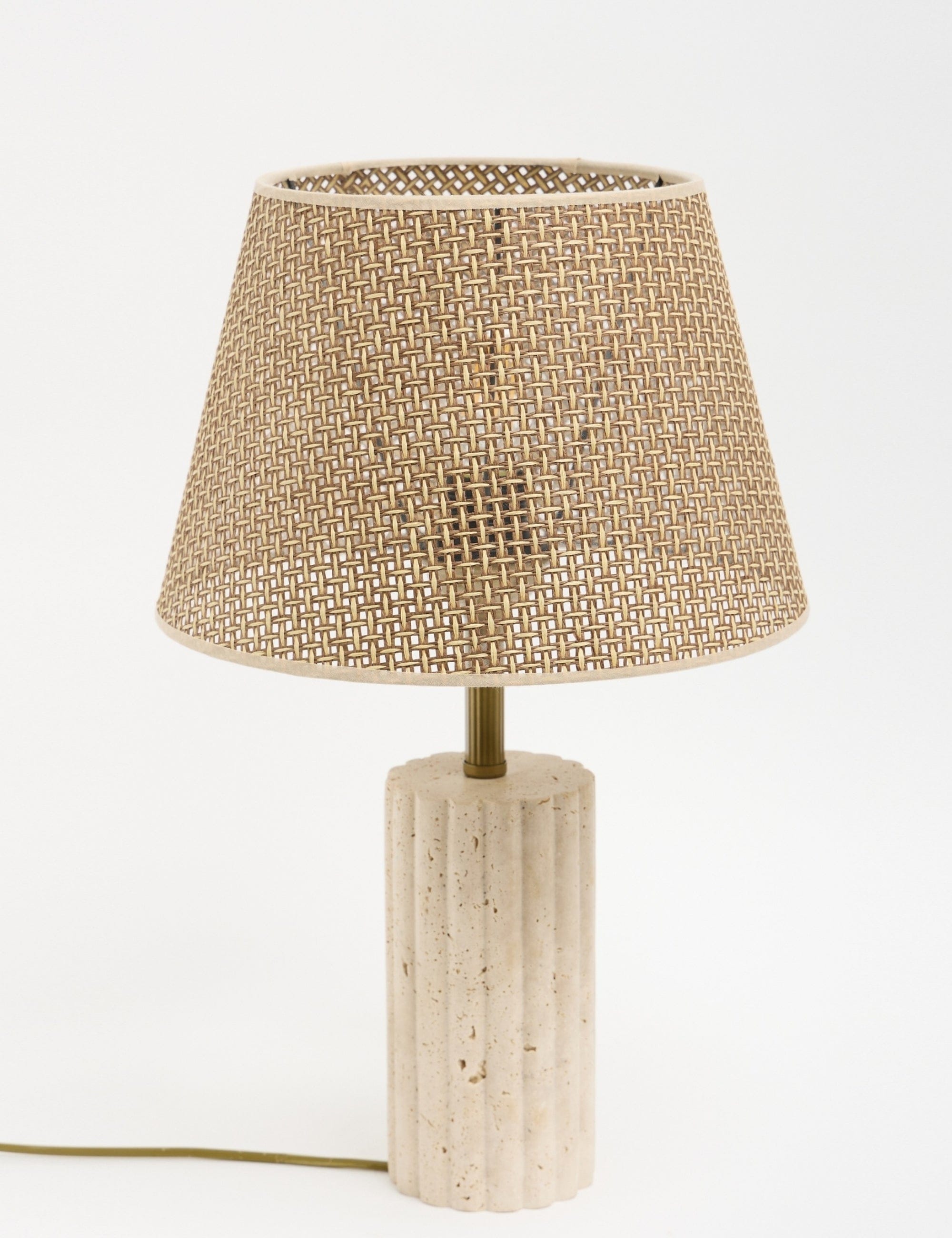 Astra Hasır Şapkalı Traverten Abajur
