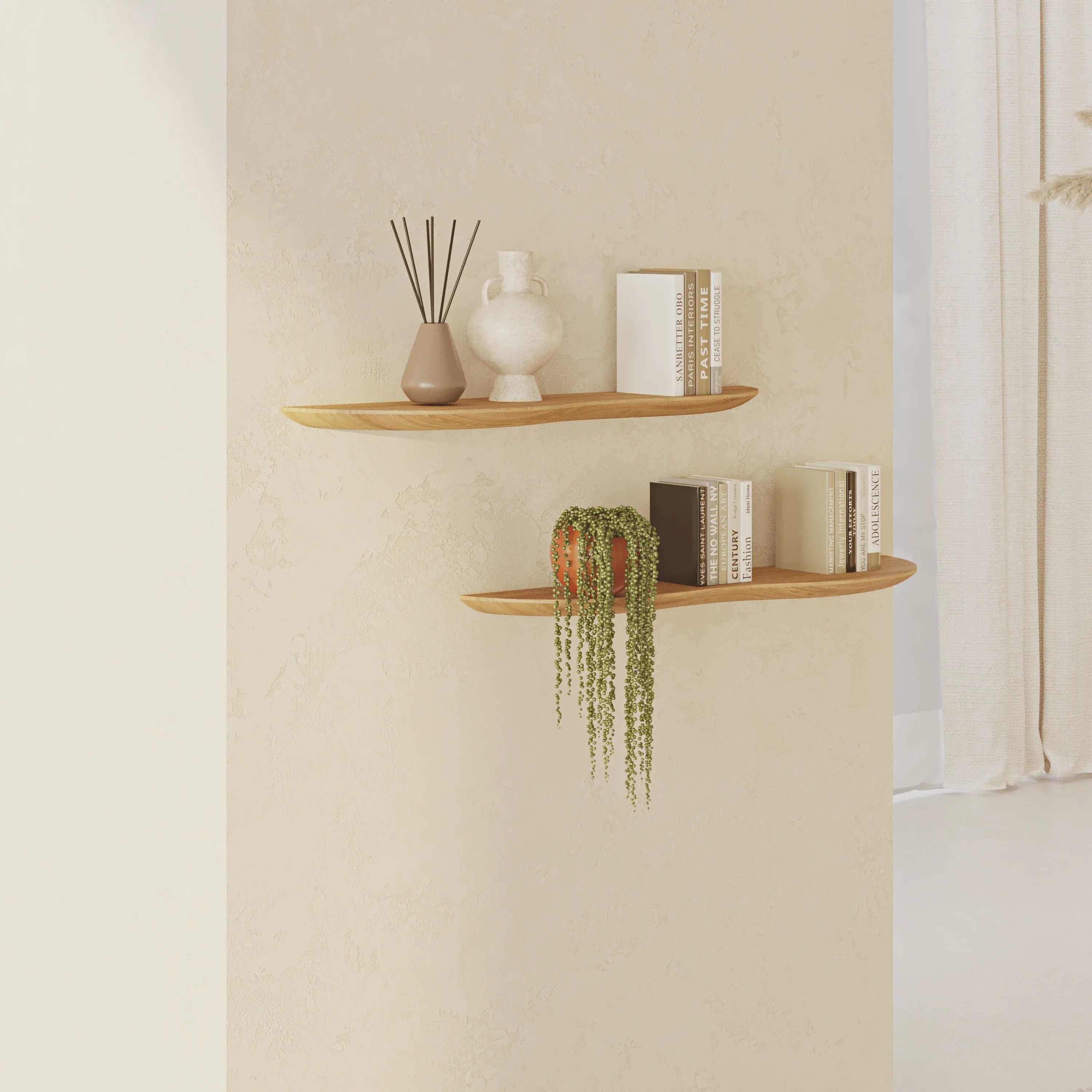 Blob Oak 80 cm Double Shelf