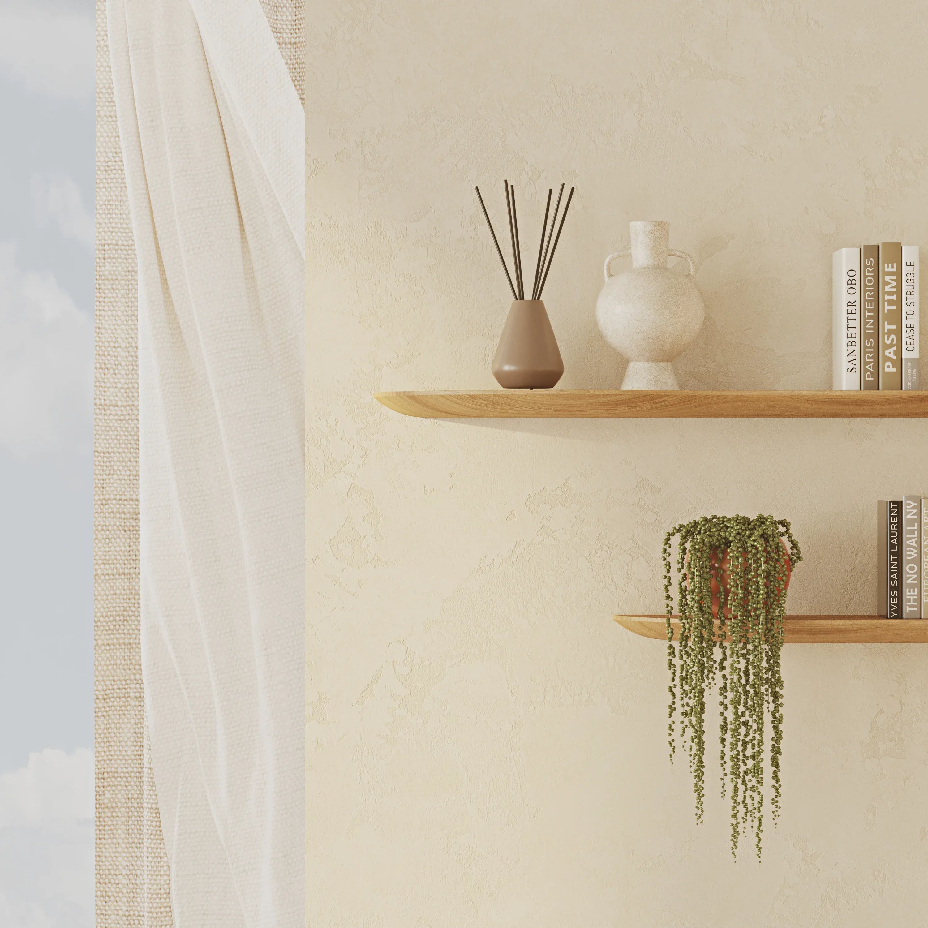 Blob Oak 80 cm Double Shelf