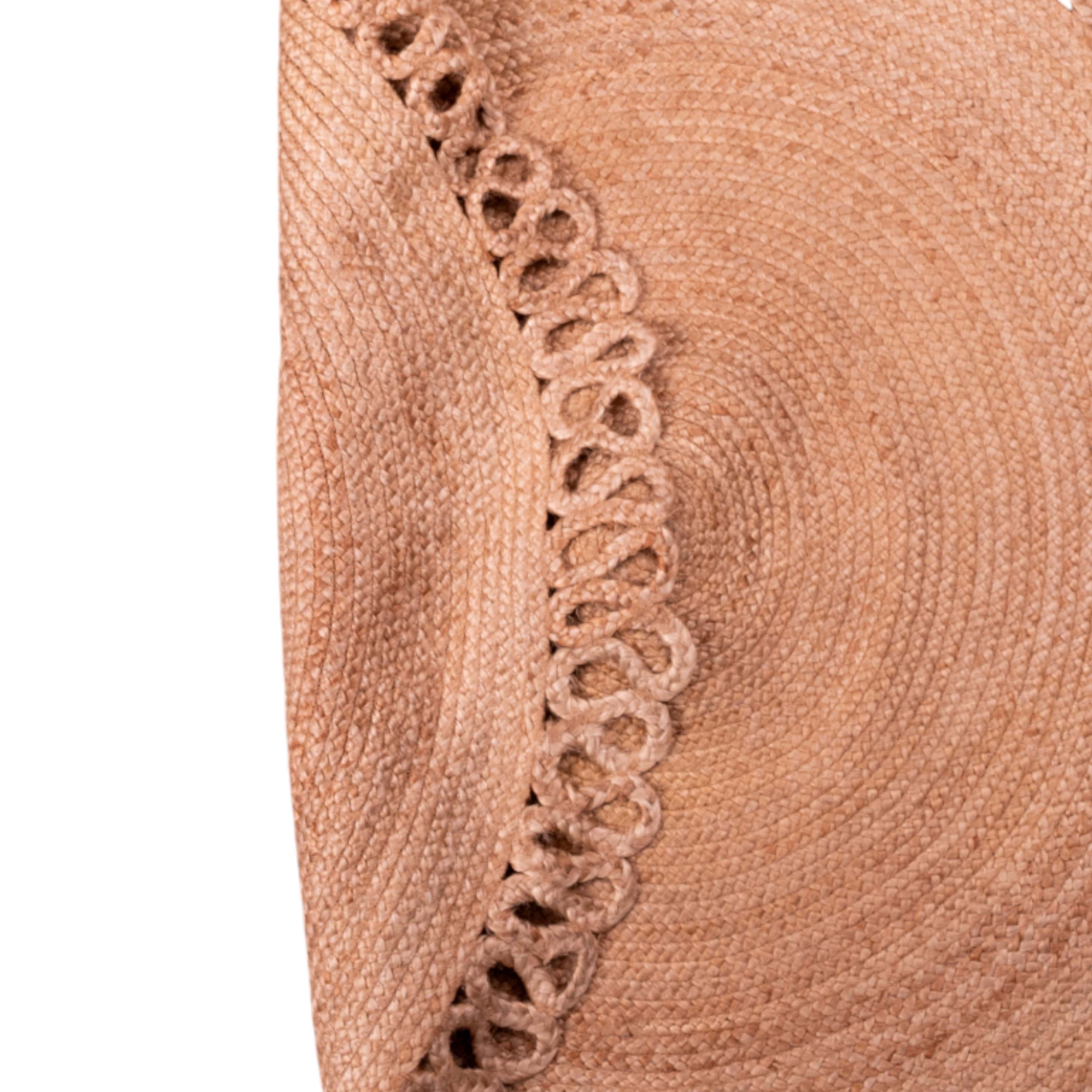 Boho İşlemeli Yuvarlak Halı Ø100 11263