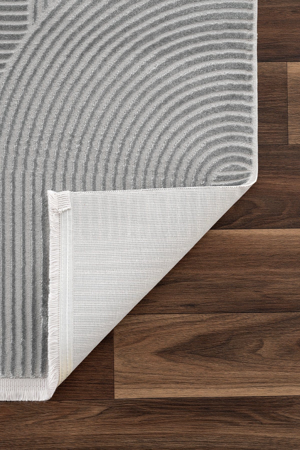 Farahan Gri Geometrik Desenli Halı A0861A