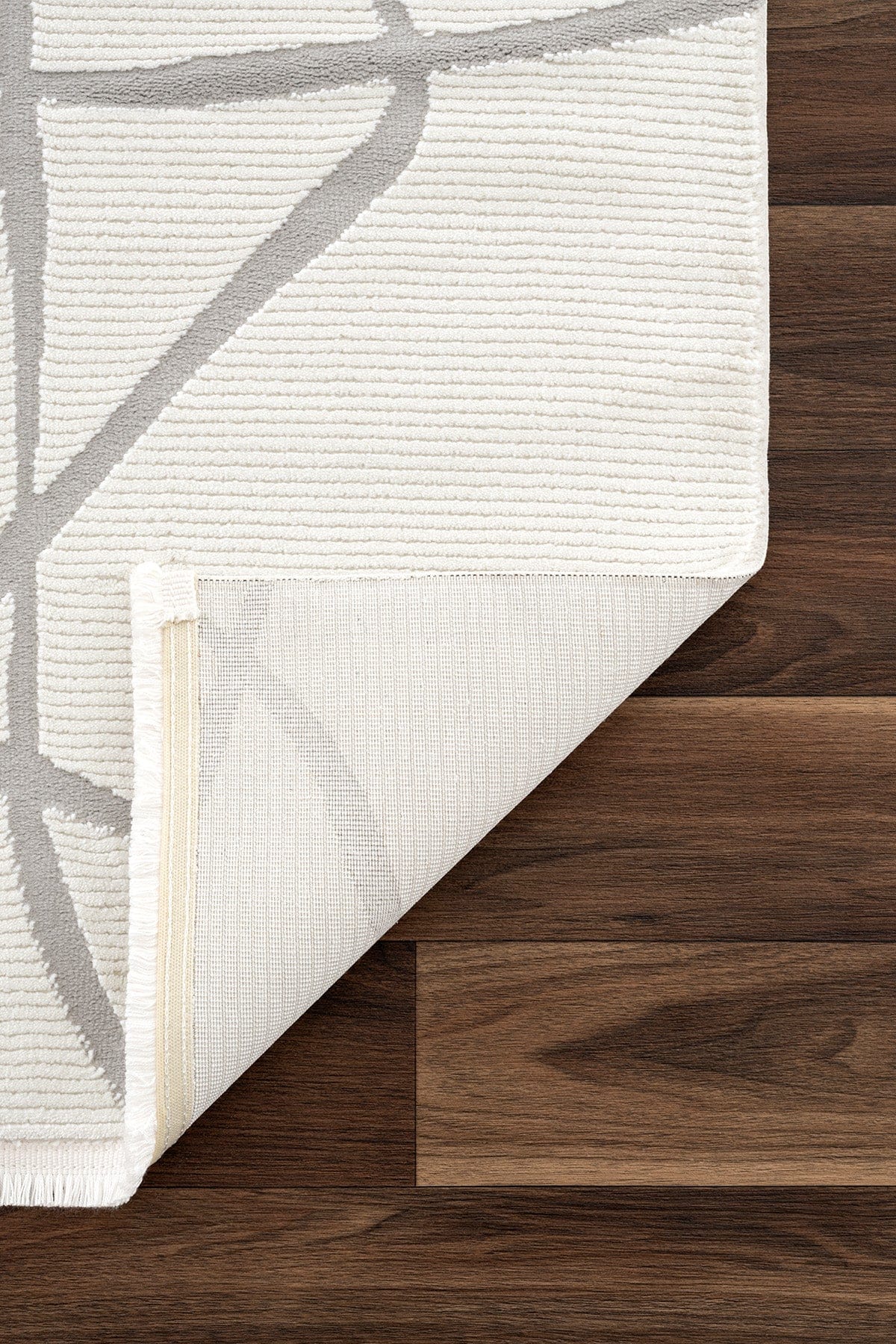 Farahan Krem Gri Geometrik Desenli Halı A0858A