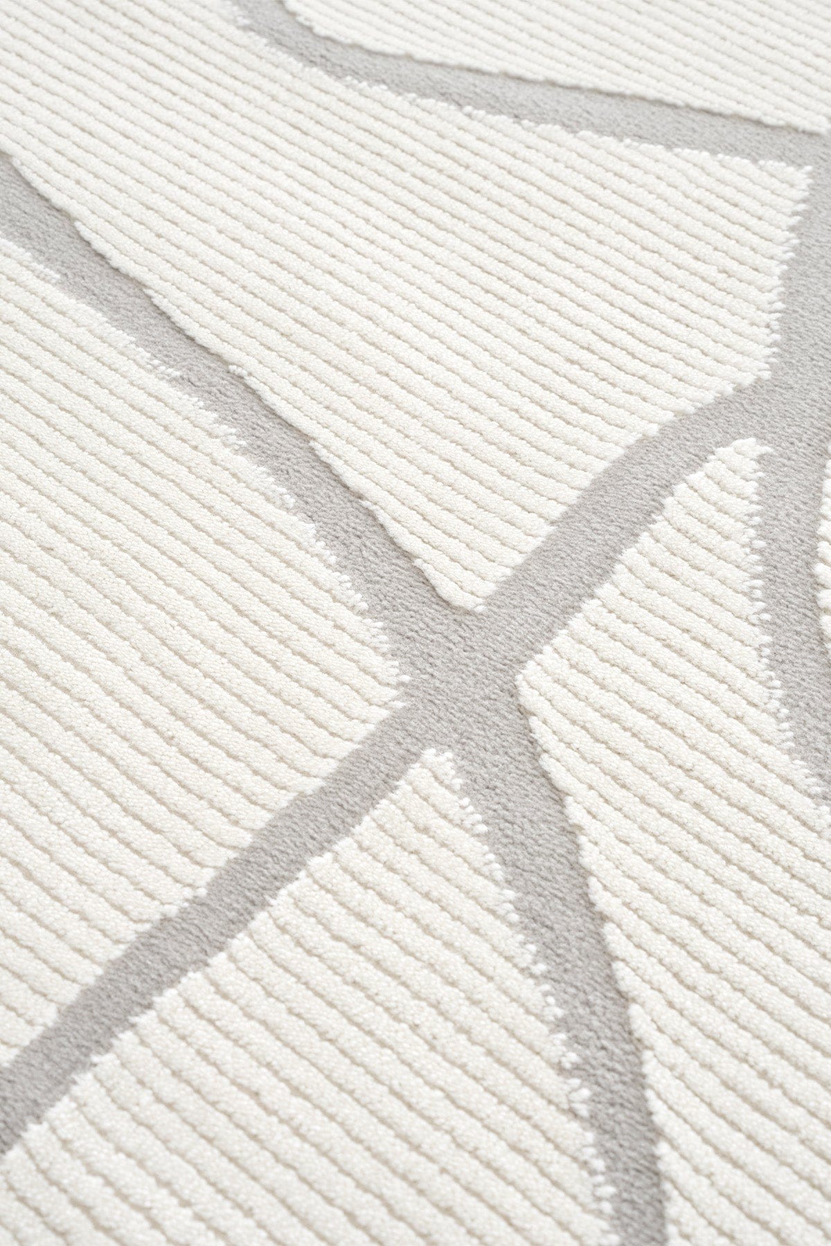 Farahan Krem Gri Geometrik Desenli Halı A0858A