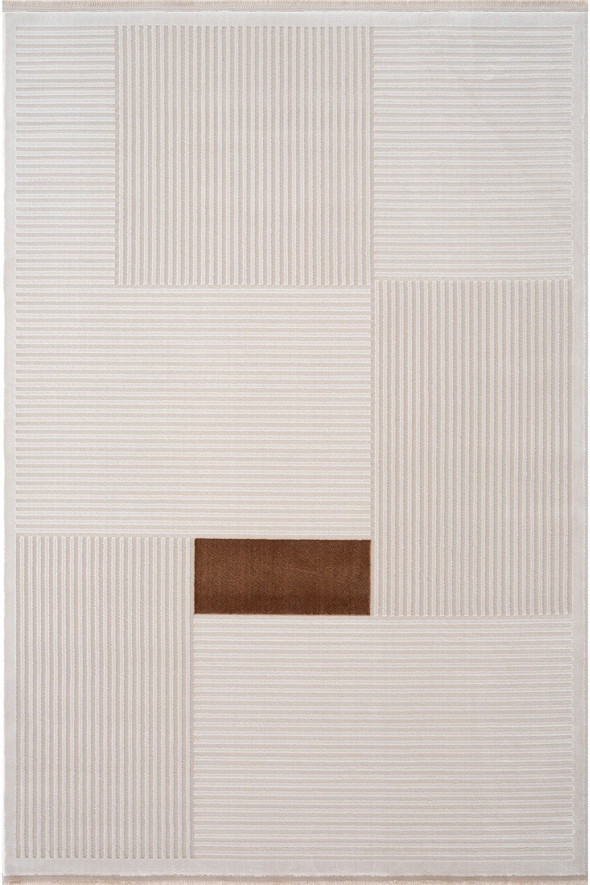 Farahan Krem Tarçın Geometrik Desenli Halı A0859A