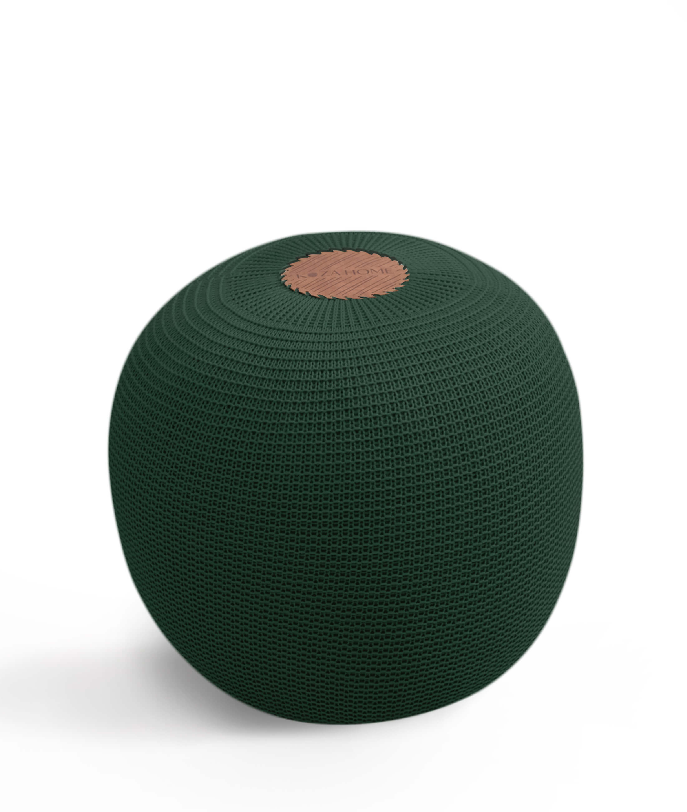 Fluffy Knit Ottoman Green 8002