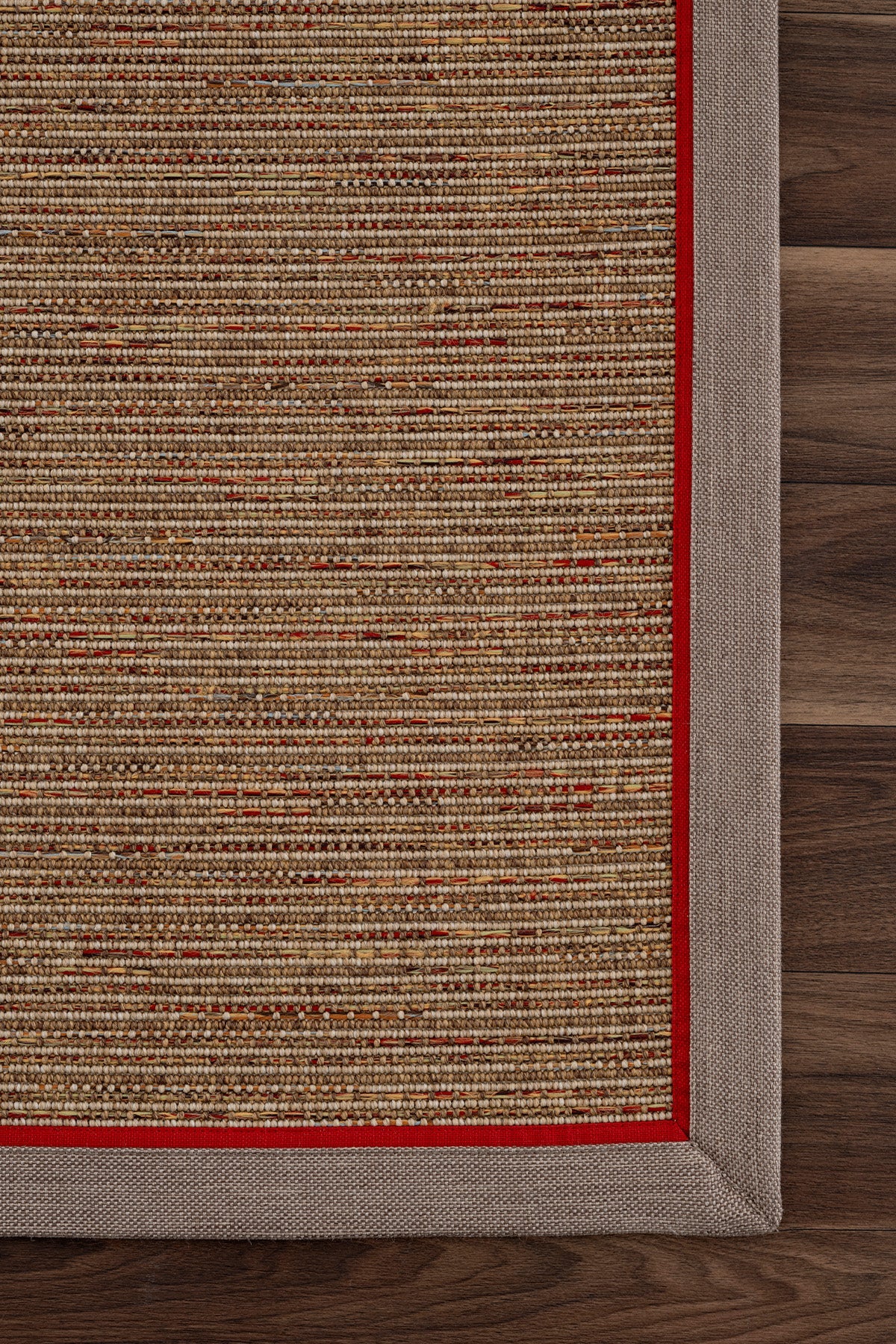 Koza Sahara Natural Bordür Vizon Kırmızı Halı B3622E