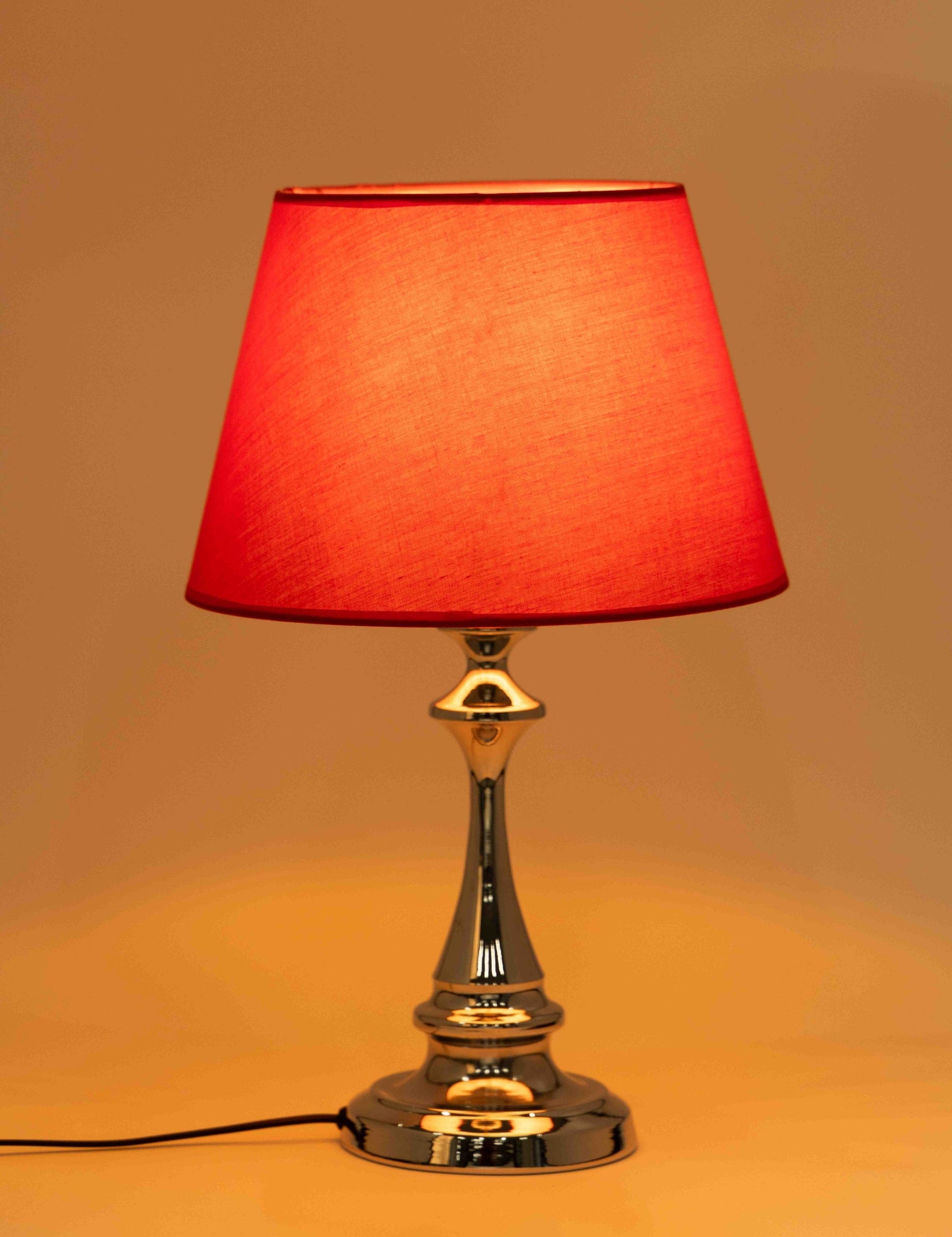 Lumiere Krom Kaplama Abajur - Kırmızı