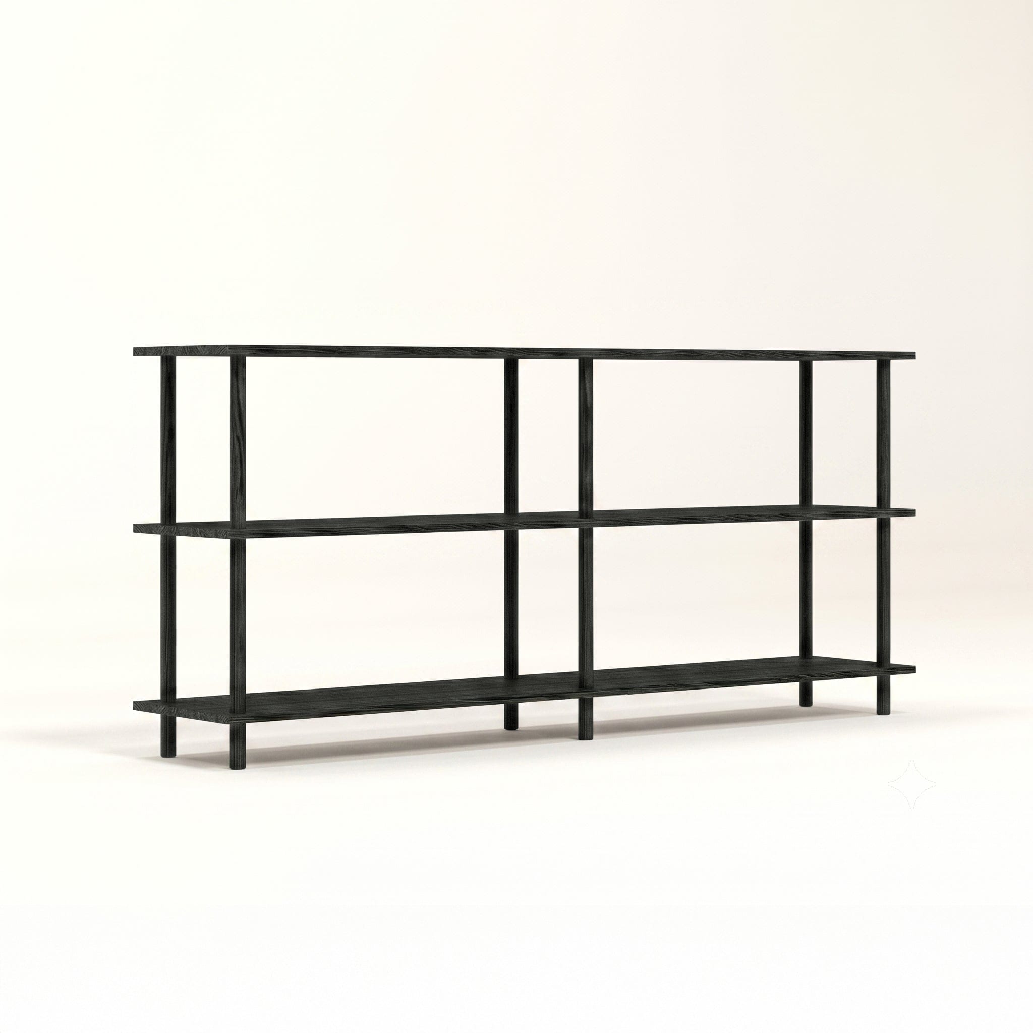 Solid Wood 3-Shelf Bookshelf