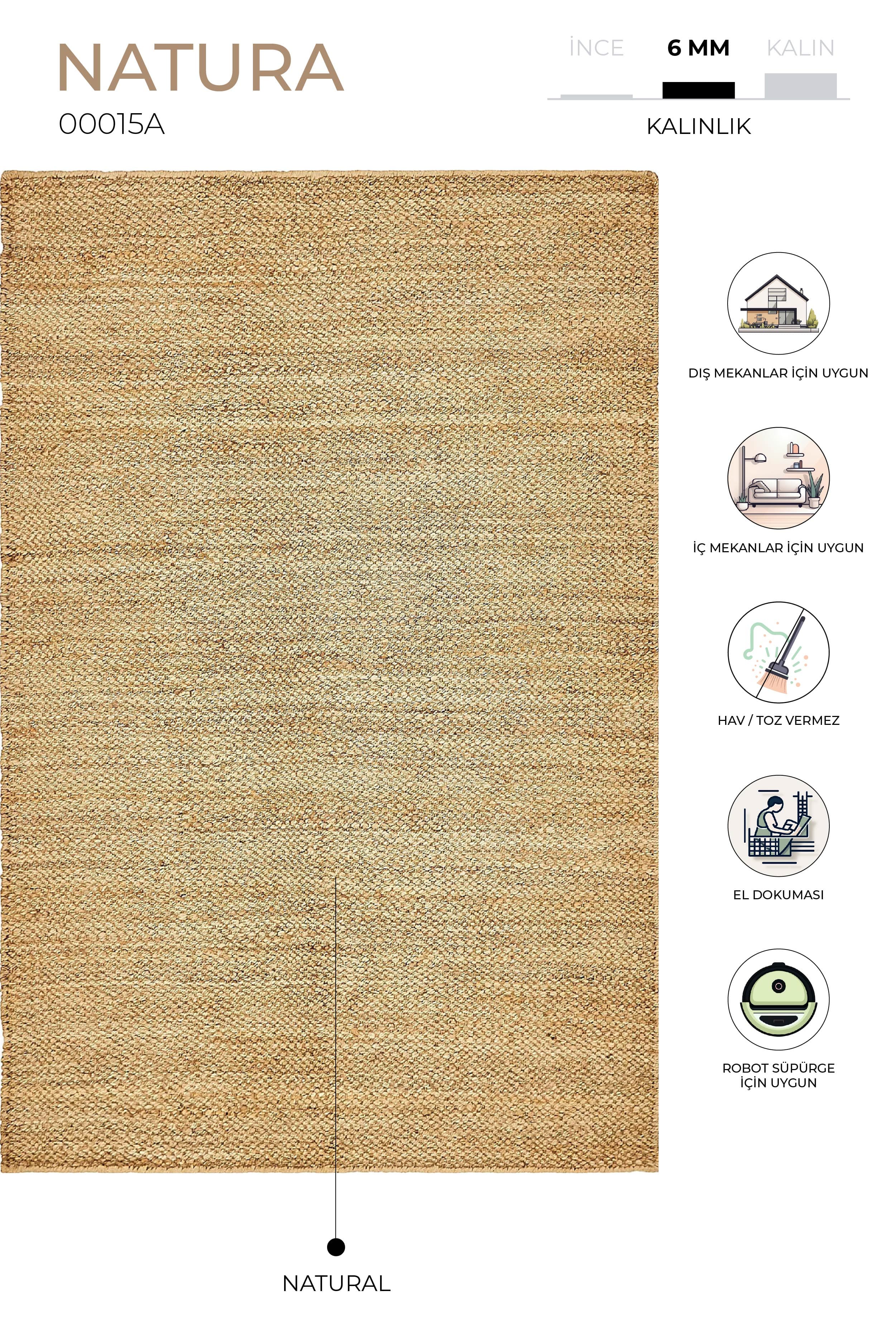 Natura Natural Jüt Halı 00015A