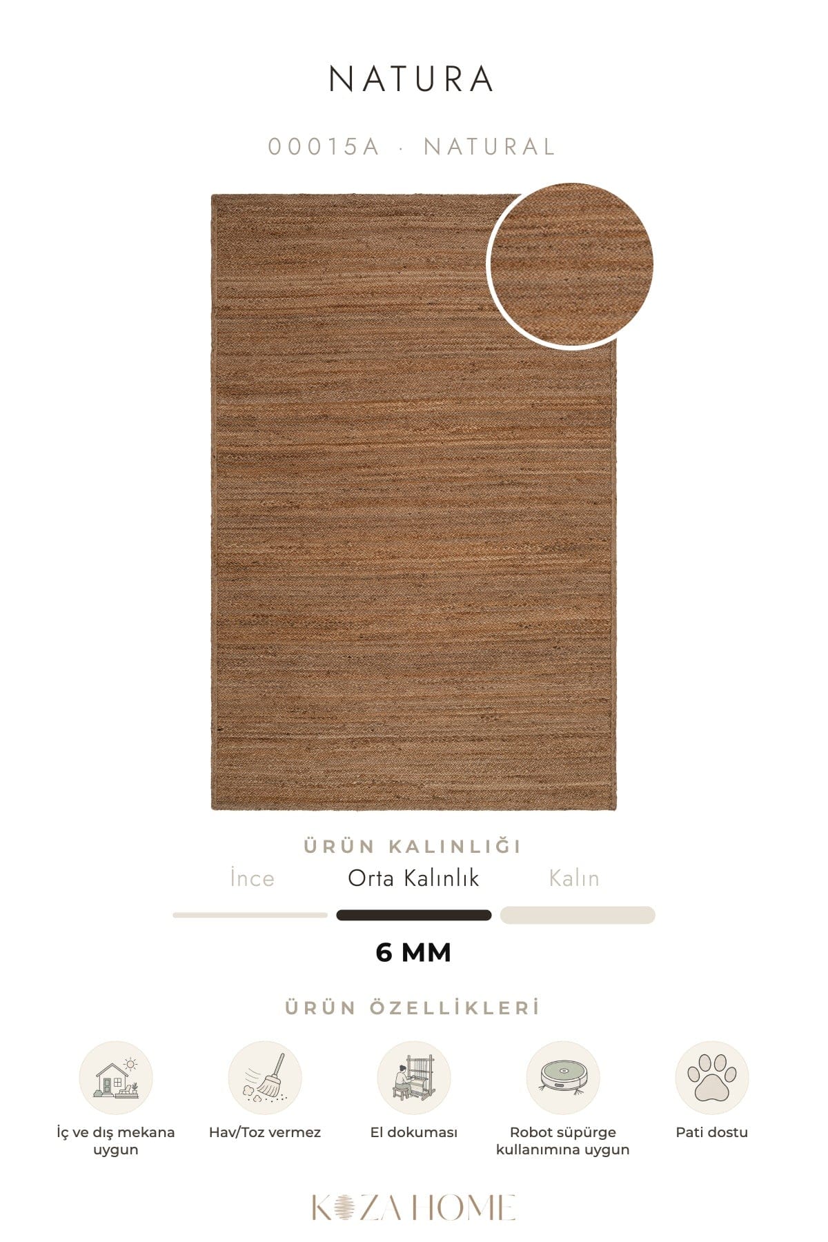 Natura Natural Jute Rug 00015A