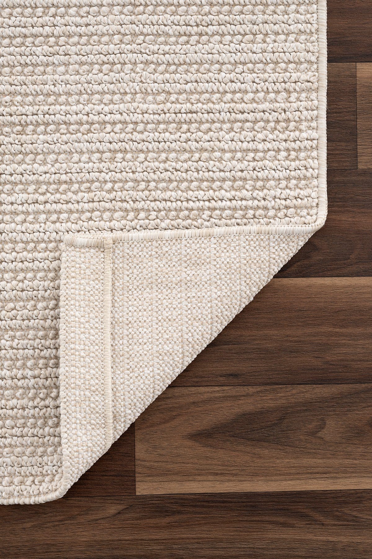 Retro Plain Cream Flat Weave Rug A3190A