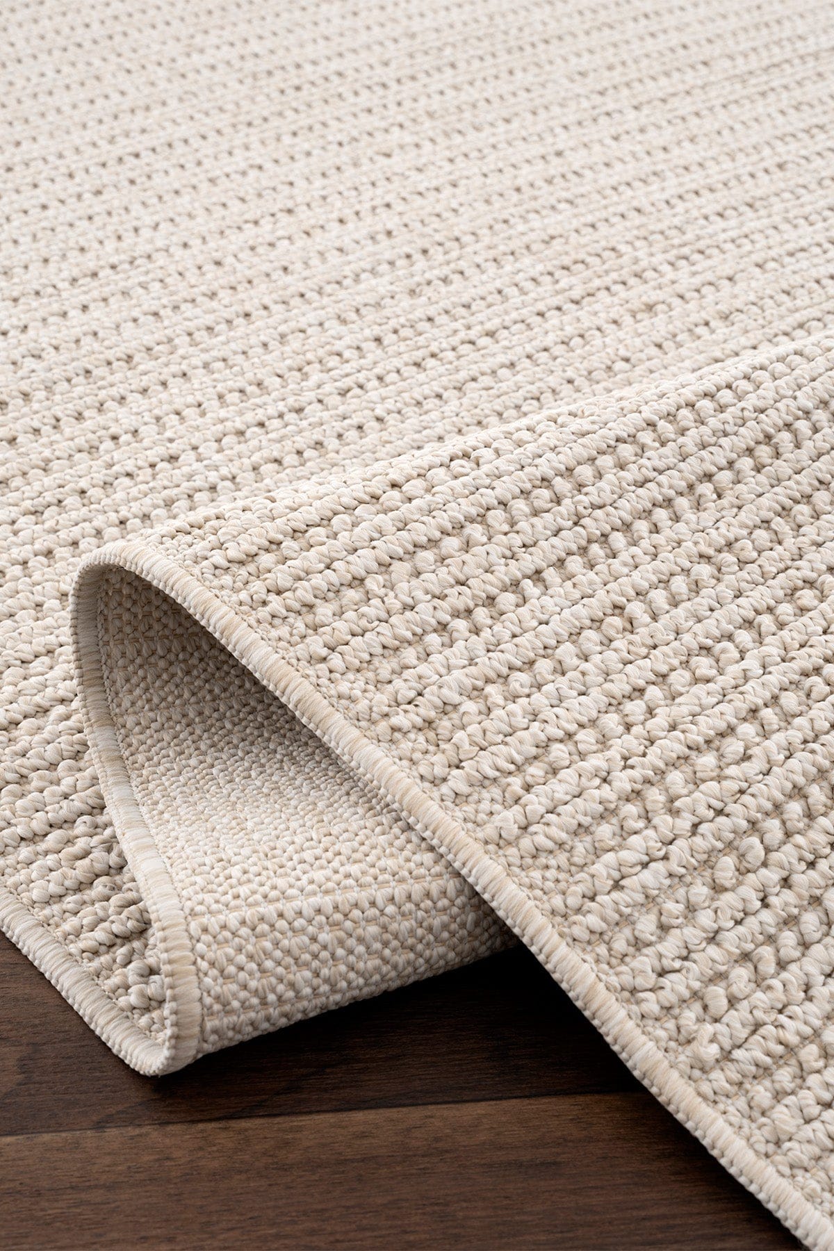 Retro Plain Cream Flat Weave Rug A3190A