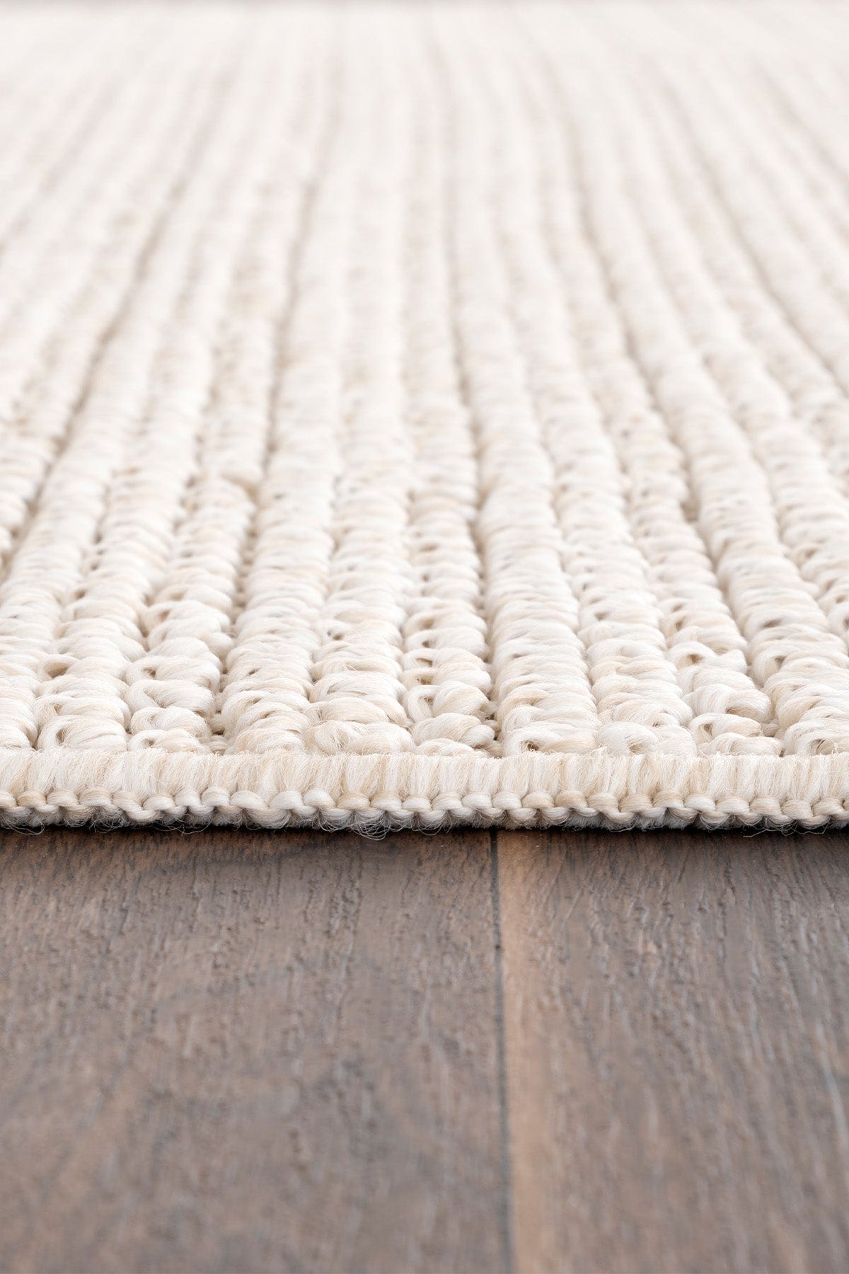 Retro Plain Cream Flat Weave Rug A3190A
