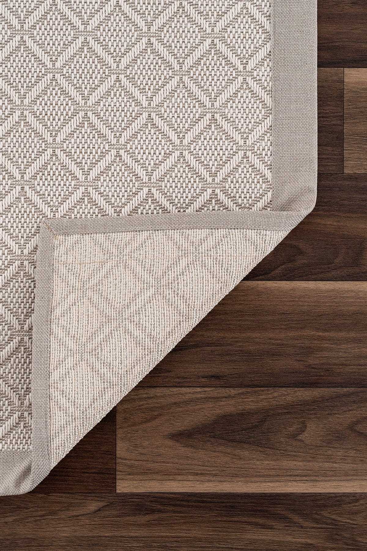 Sisalo Bordure Krem Bordürlü Dış Mekan Balkon Teras Bahçe Halısı B3422A