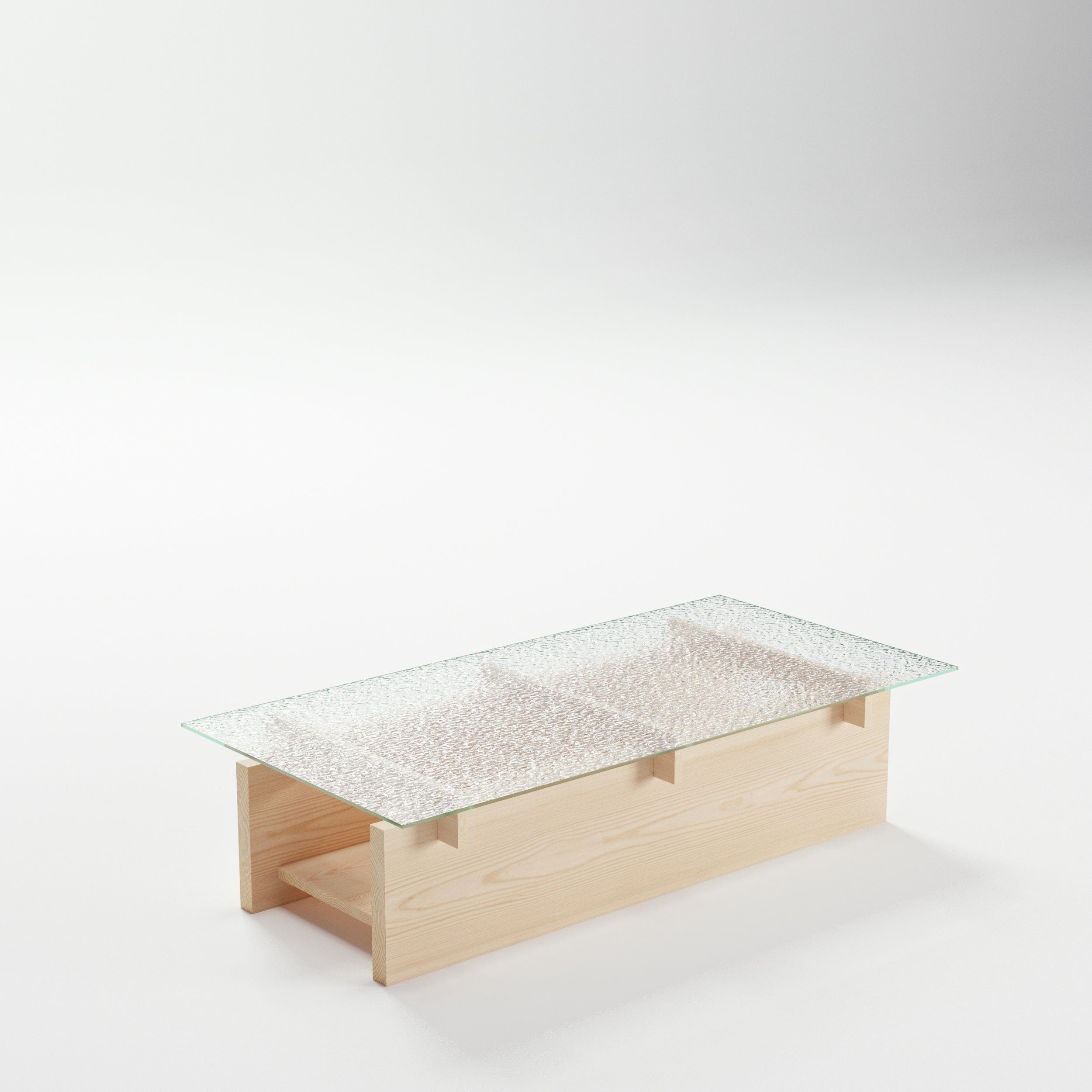 The Monolith - Solid Coffee Table with Fused Glass