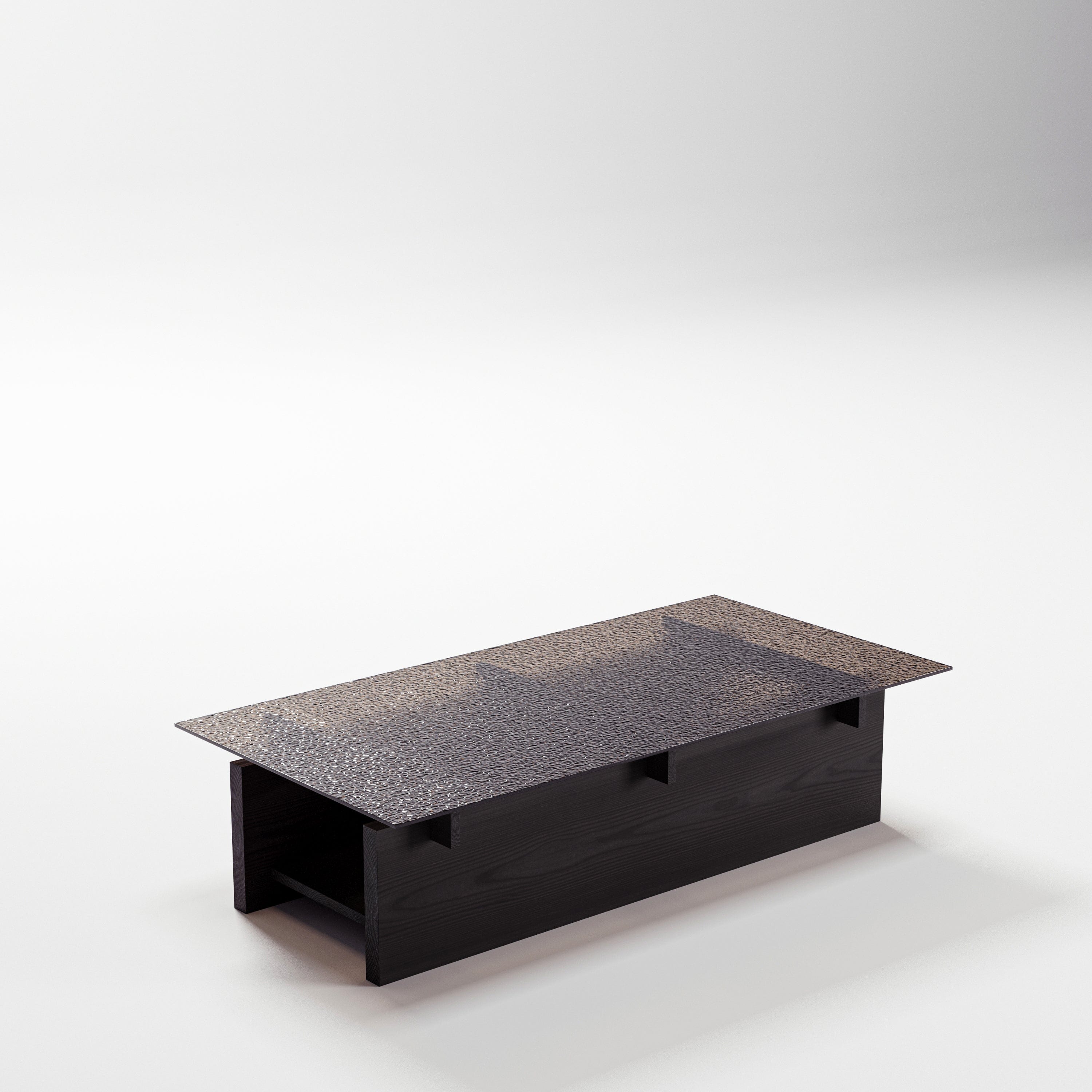The Monolith - Solid Coffee Table with Fused Glass