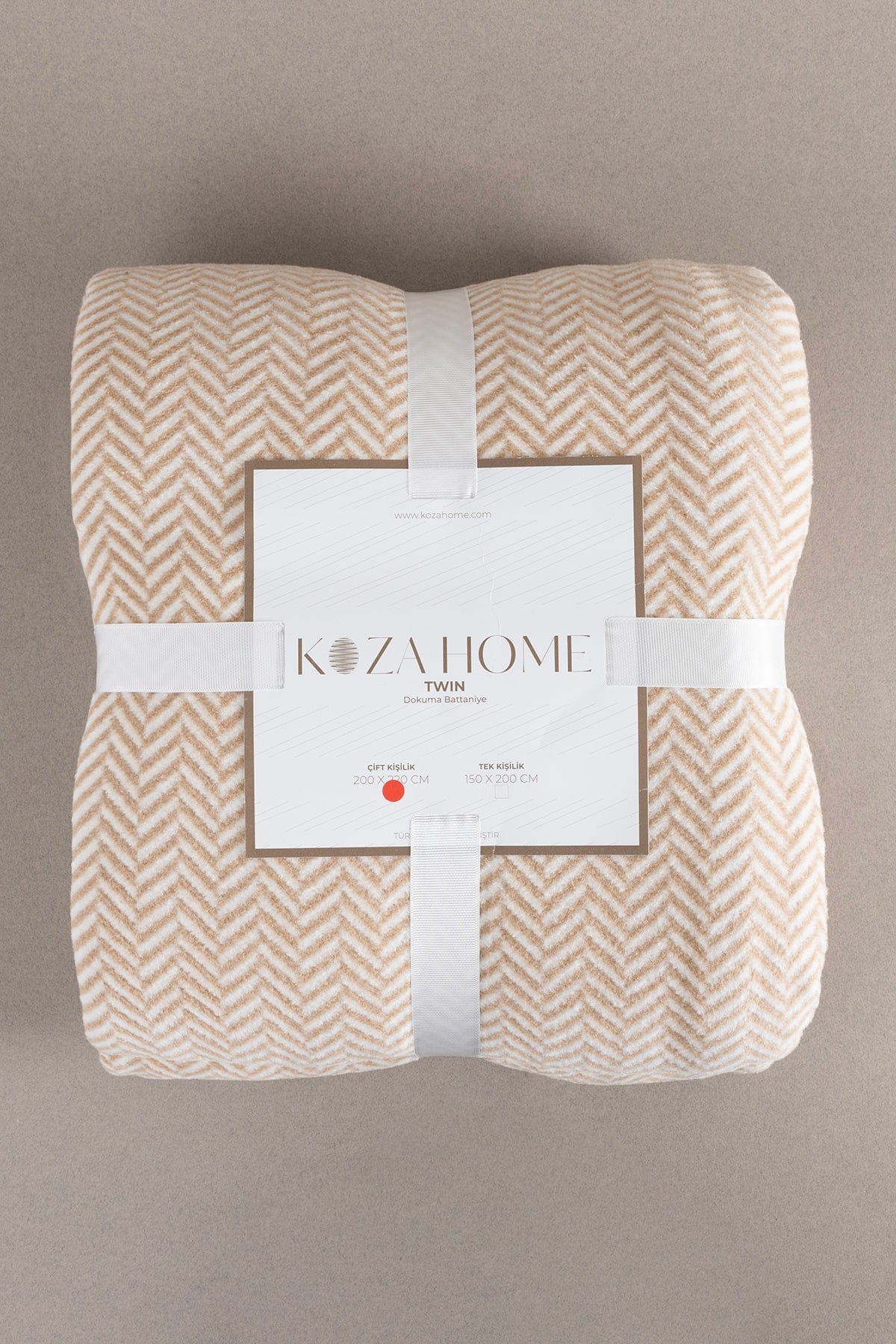 Twin Blanket Soft Cotton Double Blanket Coffee Cream 200 x 220 5020A