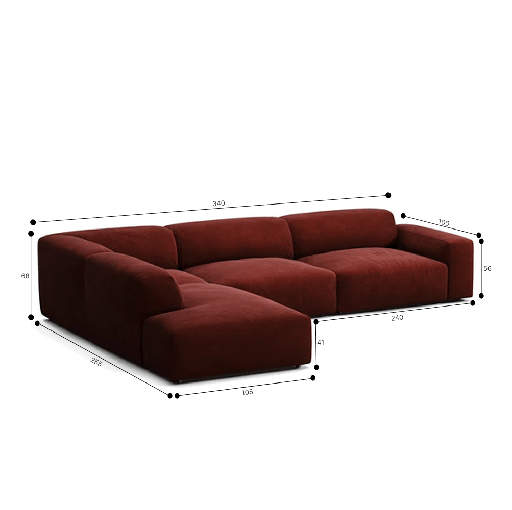 Cassy Corner Sofa Left Velvet