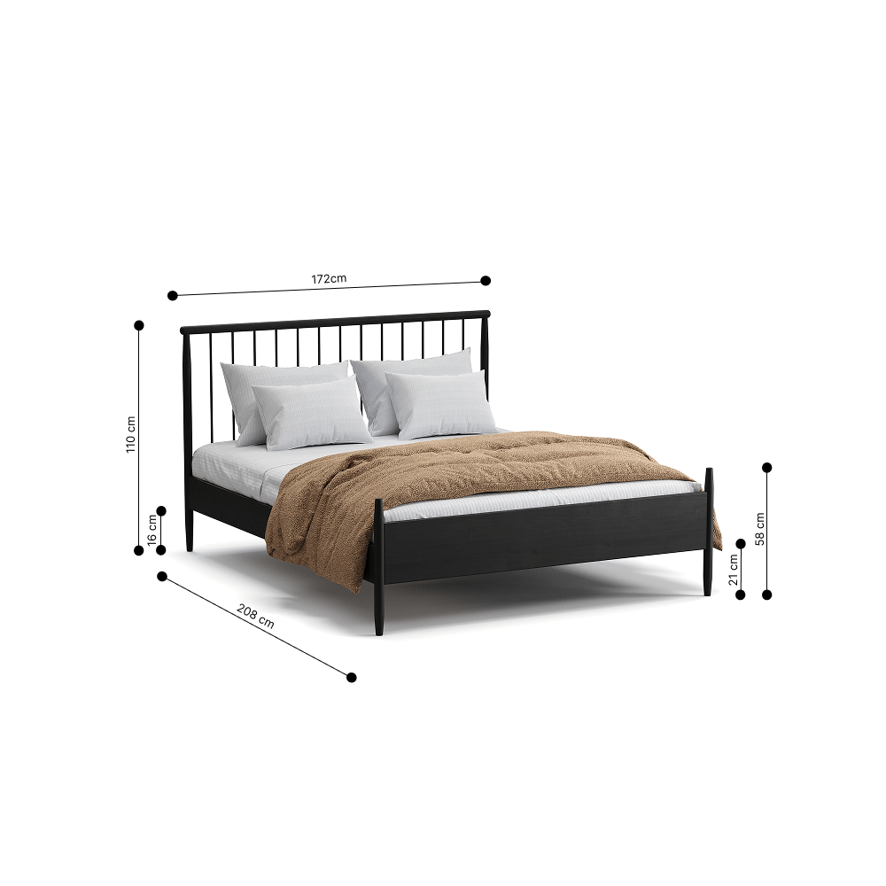 Marcin Siyah Karyola 160x200