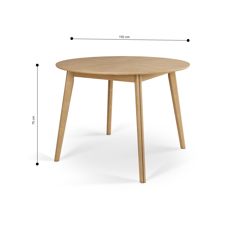 Rove Oak Dining Table 110 cm