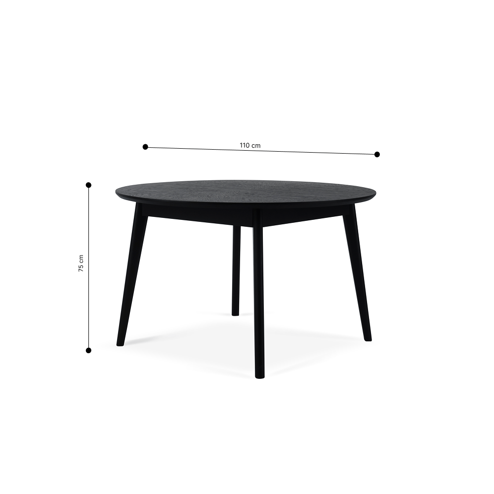 Rove Siyah Yemek Masası 110 cm