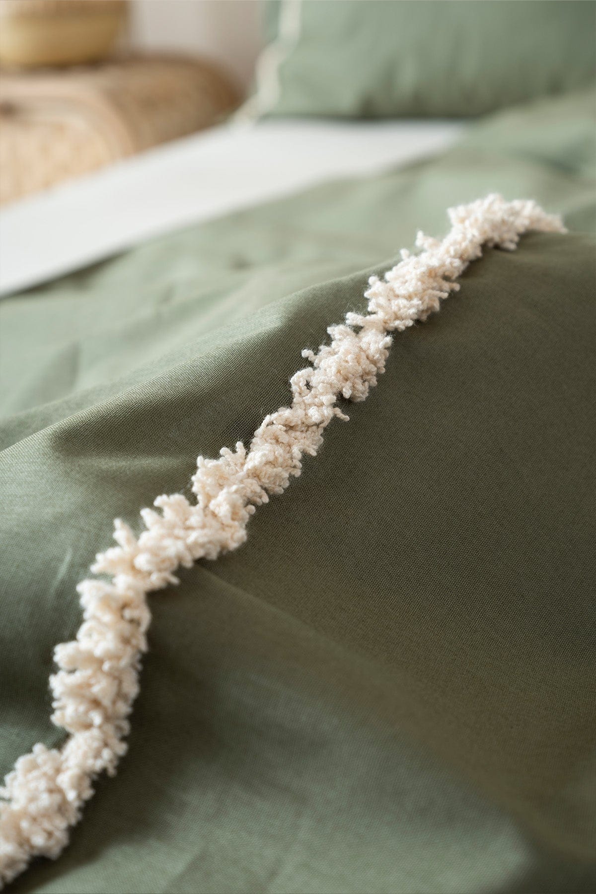 Boho Green Double Duvet Cover Set 200 x 220 7030A