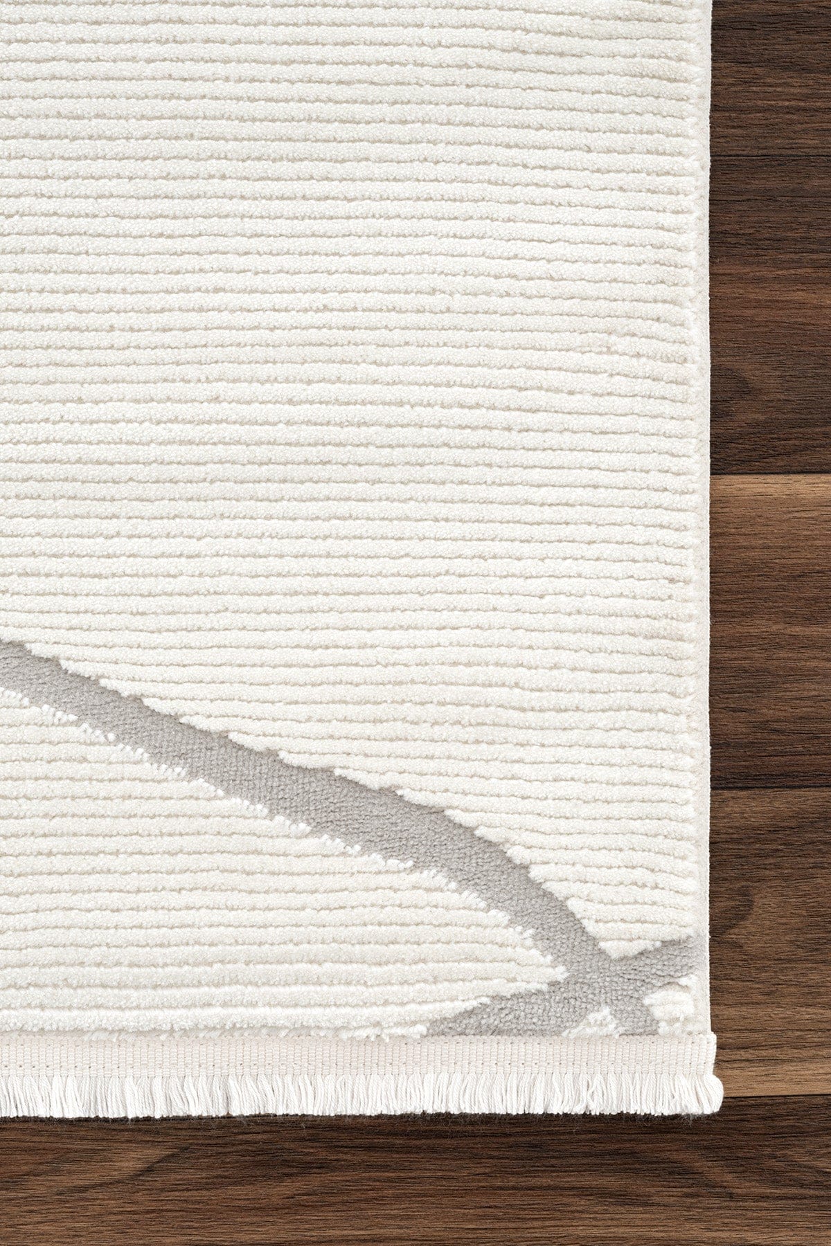 Farahan Krem Gri  Geometrik Desenli Halı A0858A