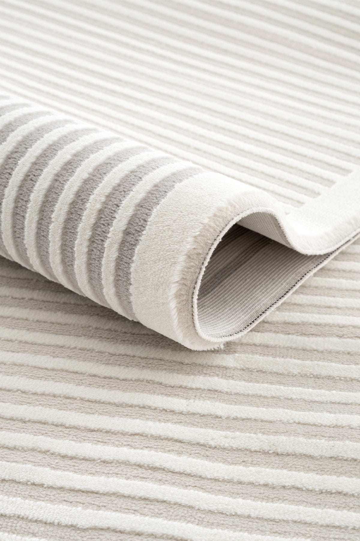 Farahan Krem Mavi  Geometrik Desenli Halı A0859A