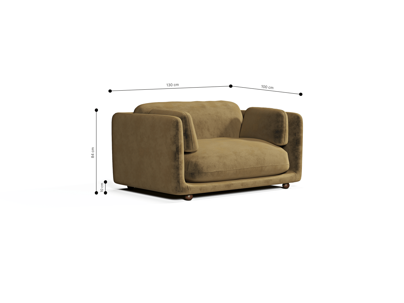 Flam Loveseat Kadife