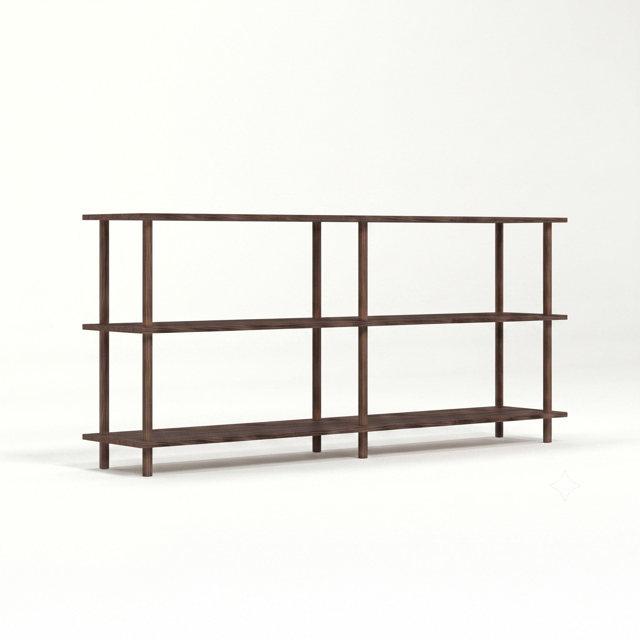 Solid Wood 3-Shelf Bookshelf