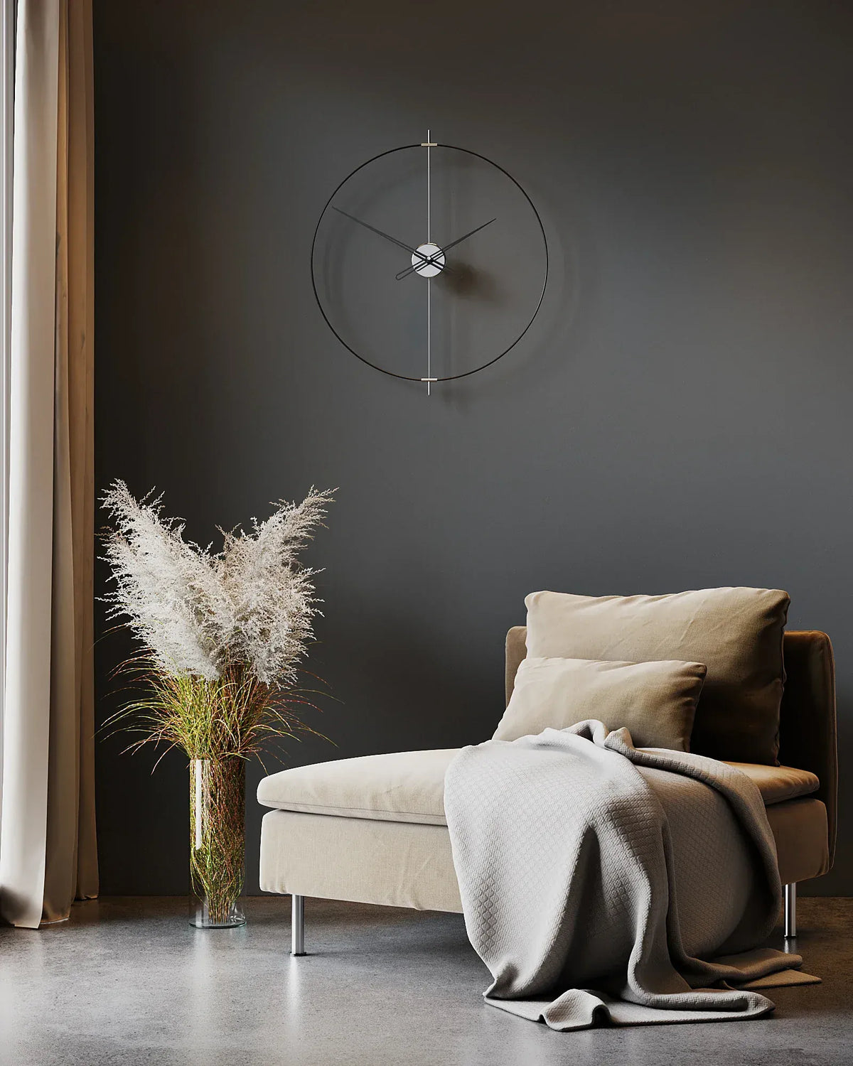 massive simple salon duvar saati 60 cm
