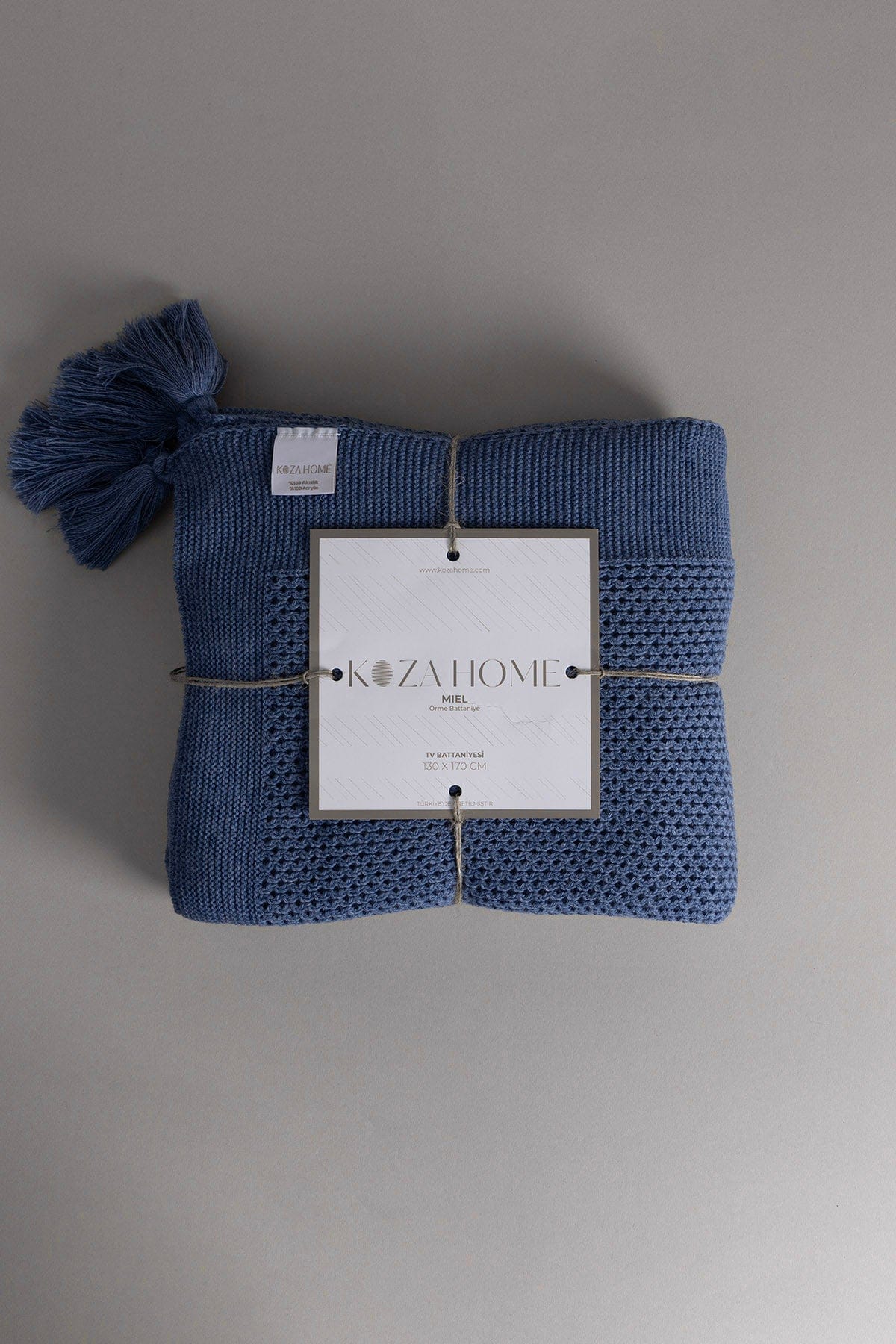 Miel Indigo Edge Pom Pom TV Blanket 130x170 37117