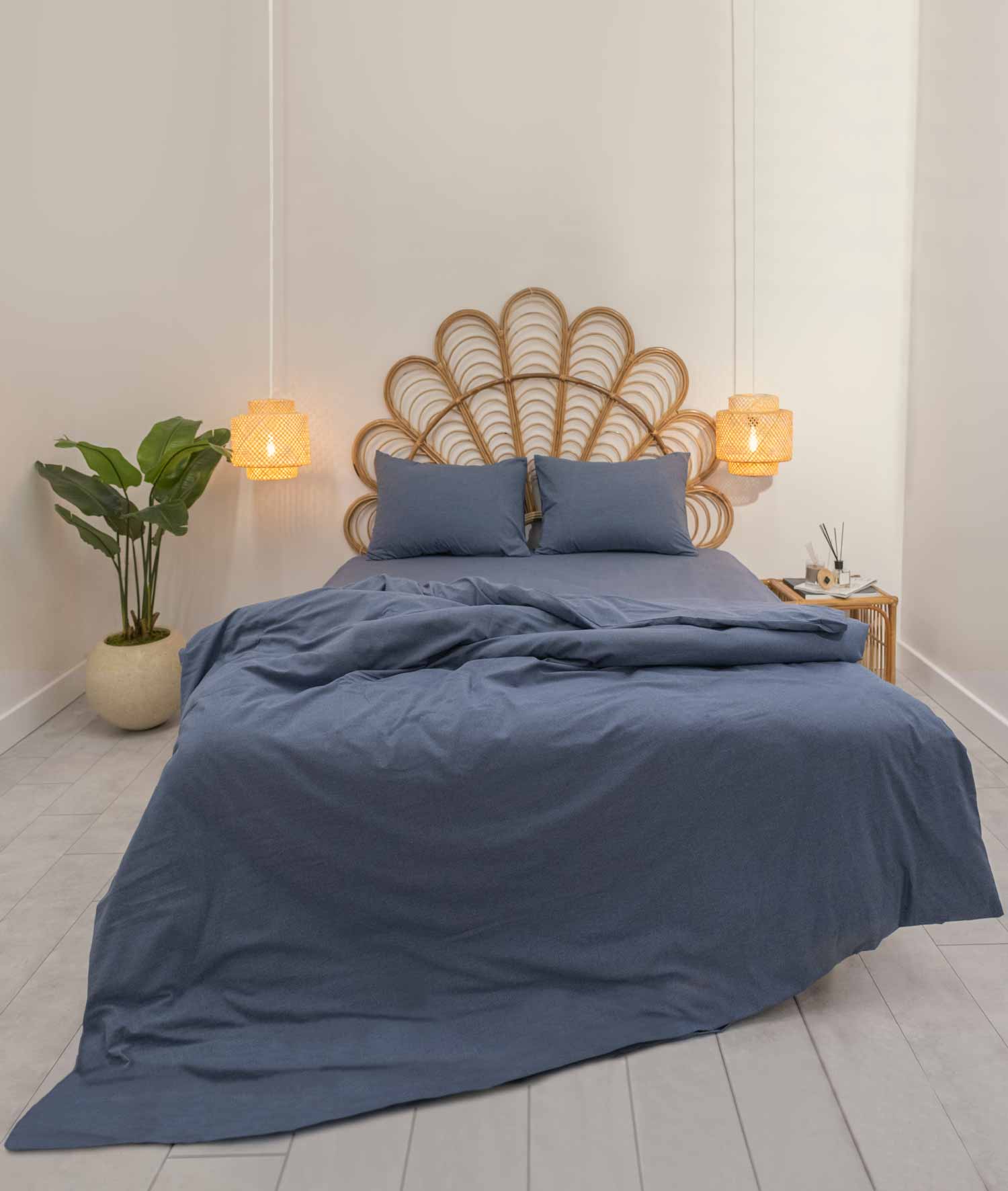 Pacifico Duvet Cover Set Cotton Navy Double 200x220 9554A