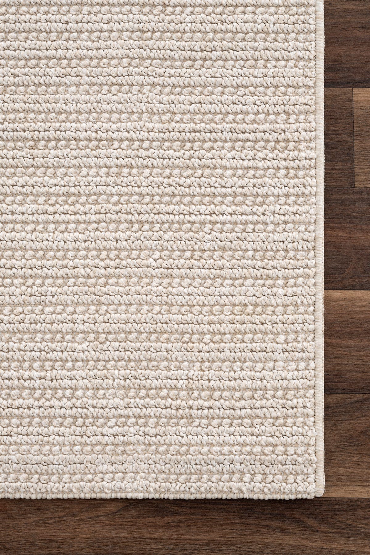 Retro Plain Cream Flat Weave Rug A3190A