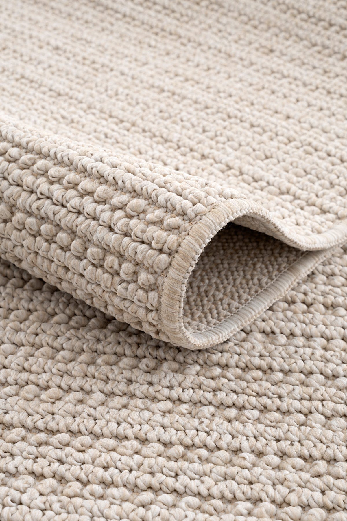 Retro Plain Cream Flat Weave Rug A3190A