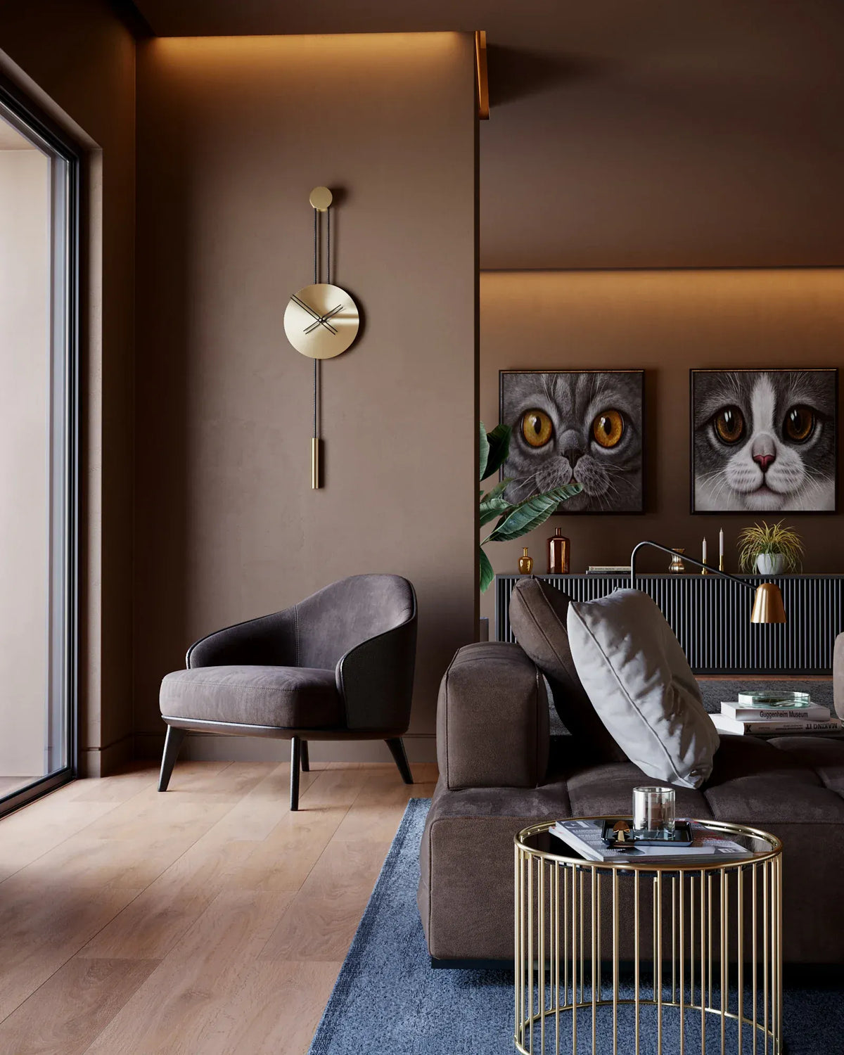 Serenity duvar saati mat gold