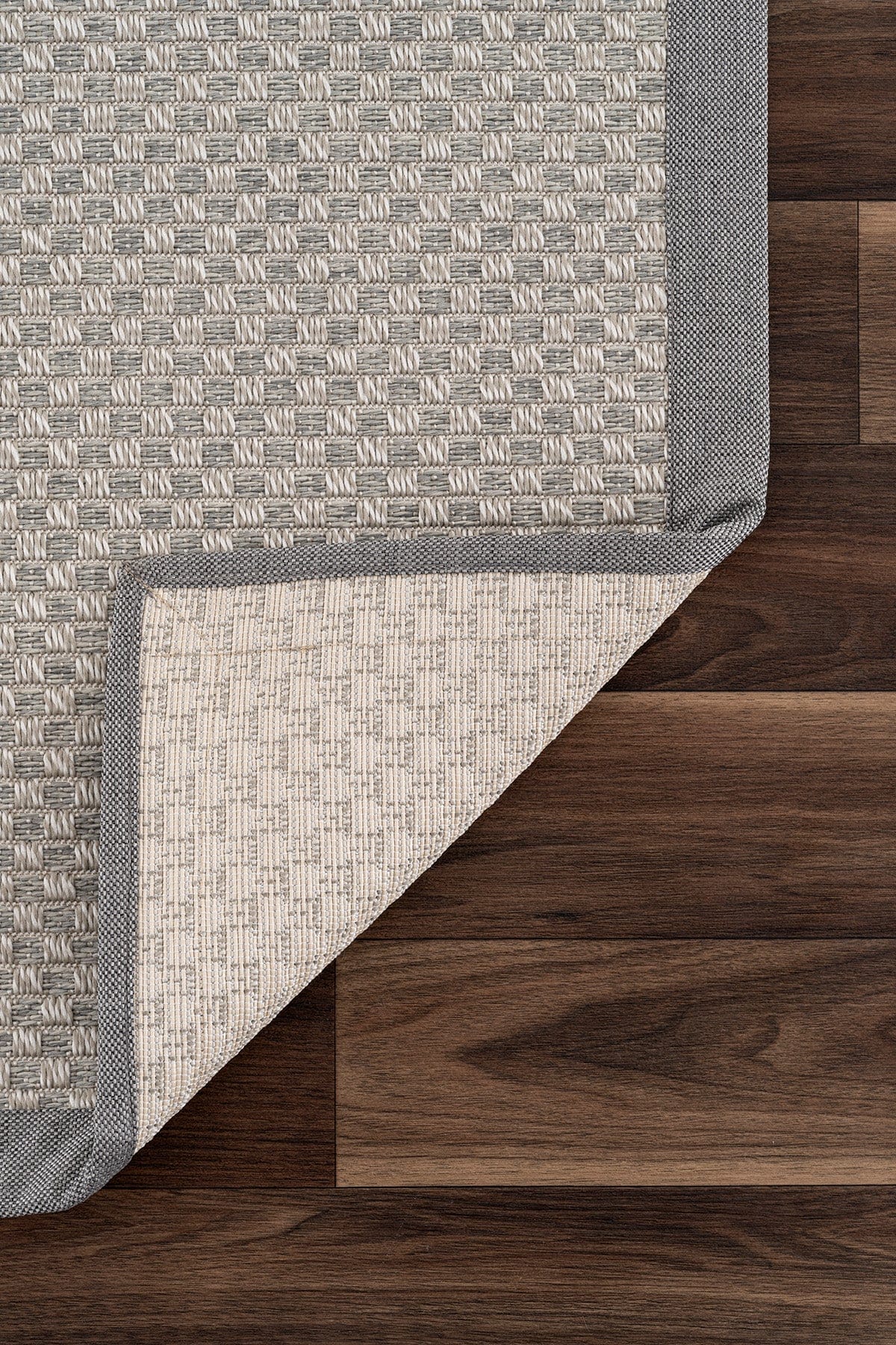 Sisalo Bordure Krem Gri Bordürlü Dış Mekan Balkon Teras Bahçe Halısı B3416B