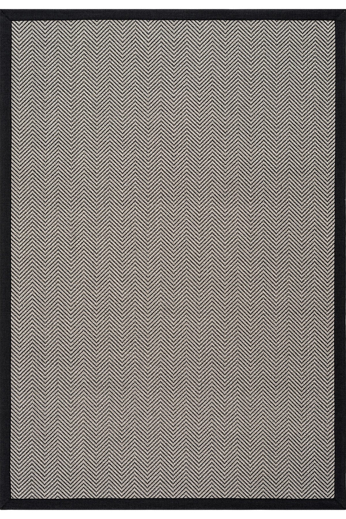 Sisalo Bordure Krem Siyah Bordürlü Dış Mekan Balkon Teras Bahçe Halısı B3421E