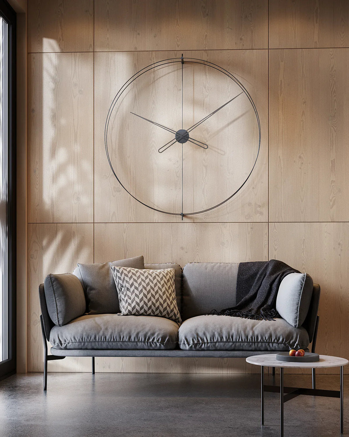 timeless simple dev duvar saati