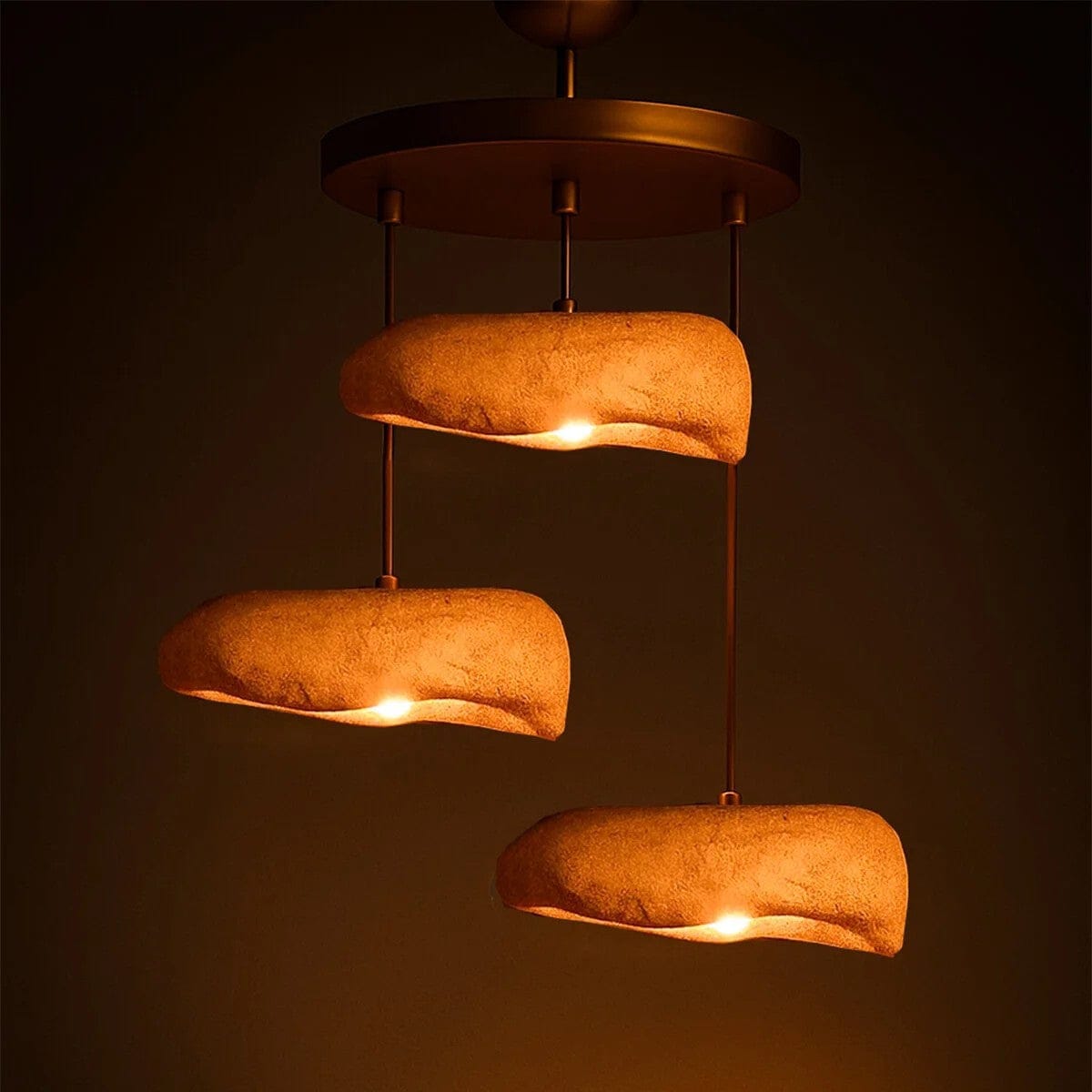 Tulip Triple Chandelier Carbon Concrete