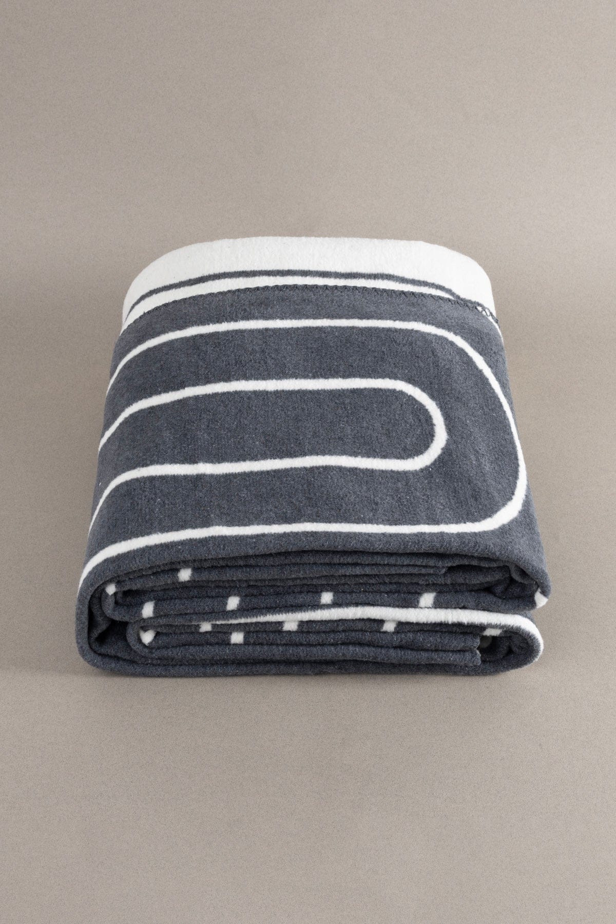 Twin Blanket Soft Cotton Double Blanket Anthracite Cream 200 x 220 5030A
