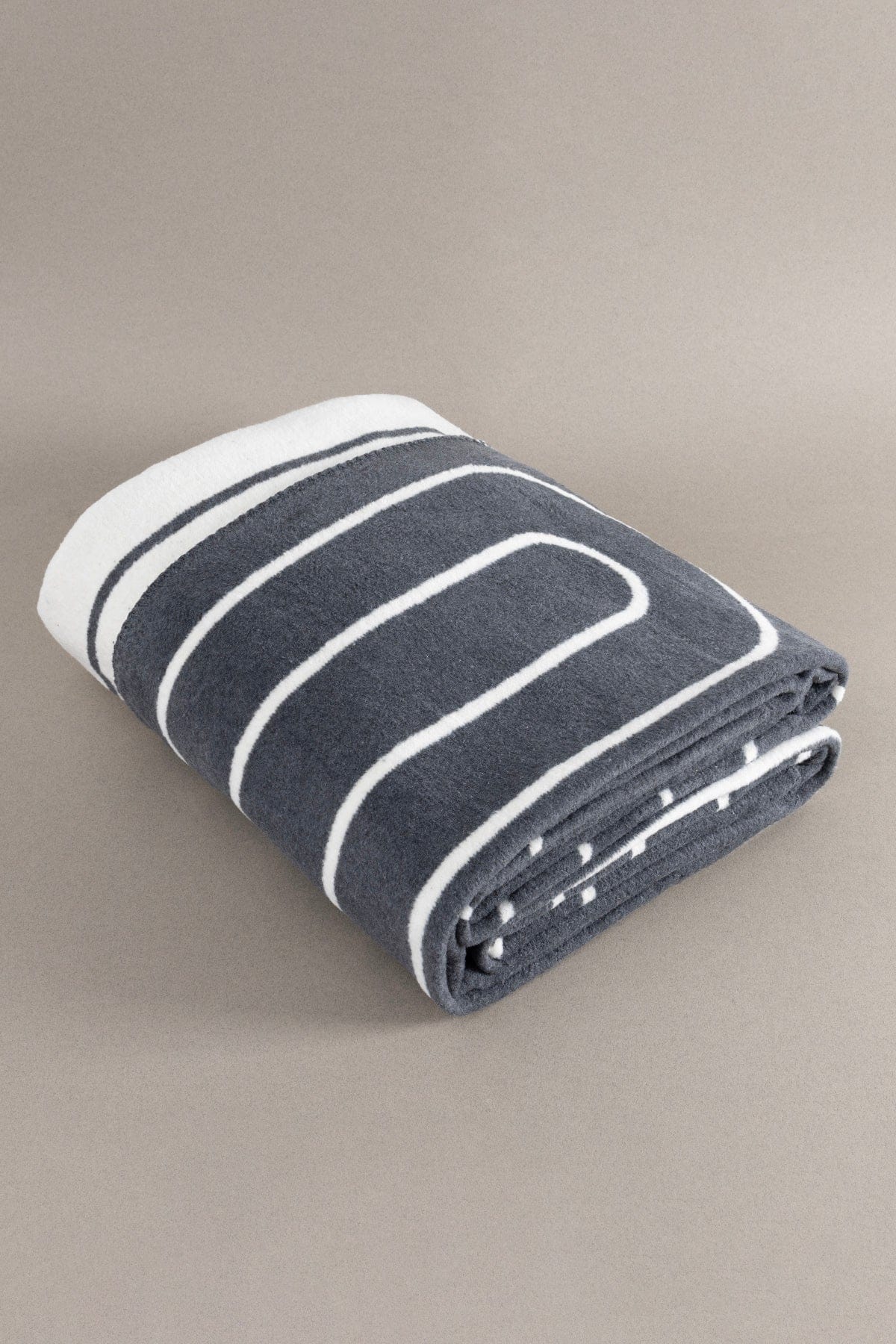 Twin Blanket Soft Cotton Double Blanket Anthracite Cream 200 x 220 5030A