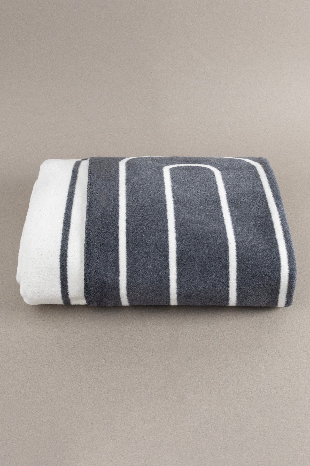 Twin Blanket Soft Cotton Double Blanket Anthracite Cream 200 x 220 5030A