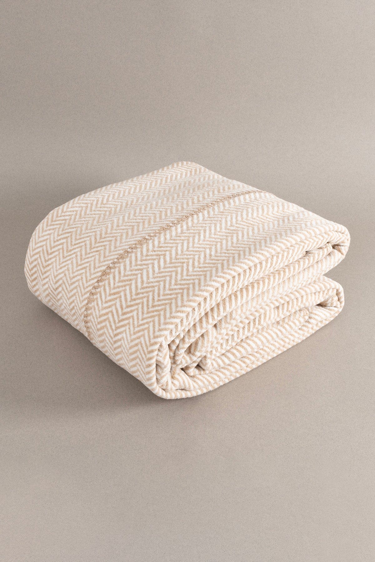 Twin Battaniye Soft Pamuklu Çift Kişilik Battaniye Kahve Krem 200 x 220 5020A