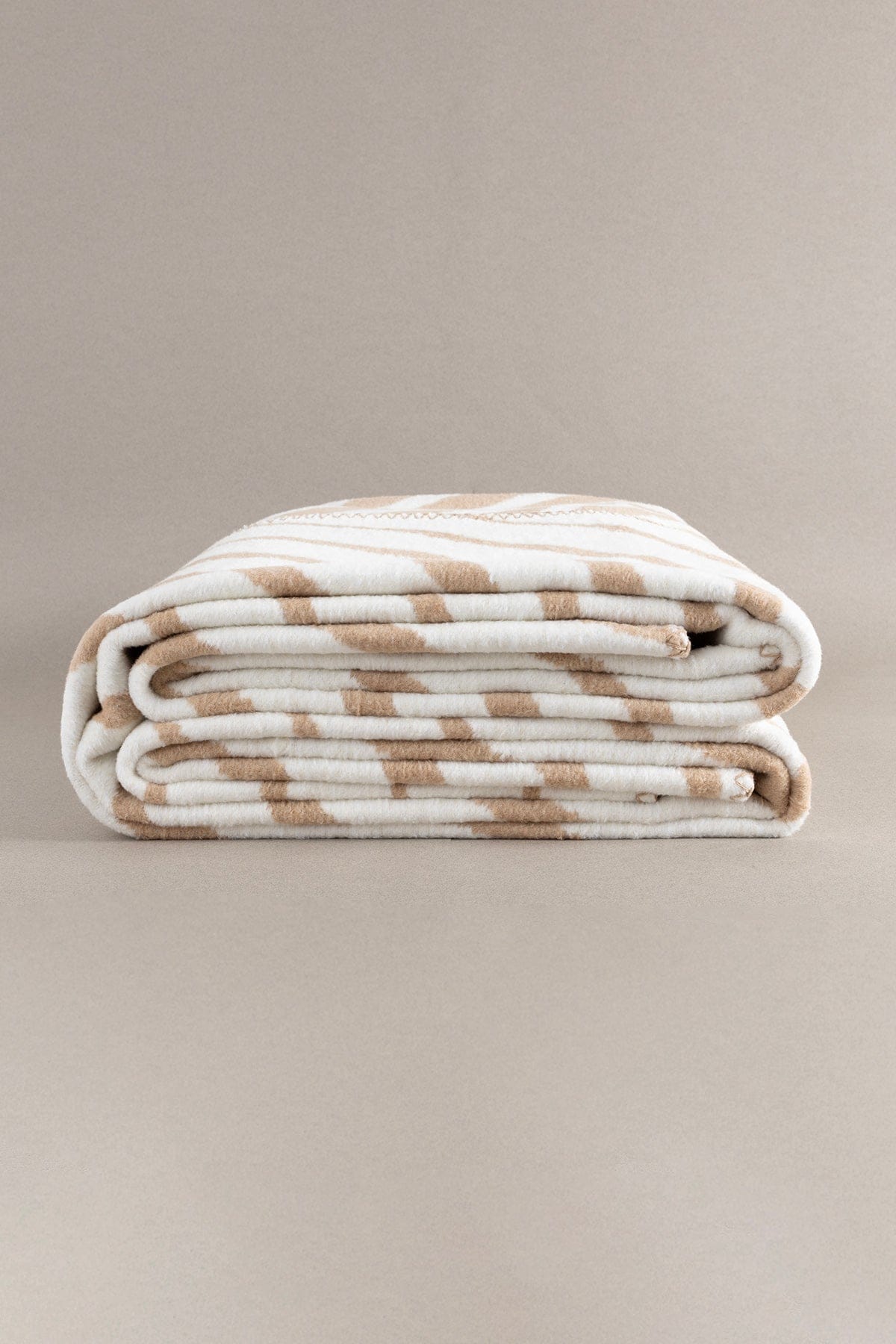 Twin Battaniye Soft Pamuklu Çift Kişilik Battaniye Kahve Krem 200 x 220 5036A