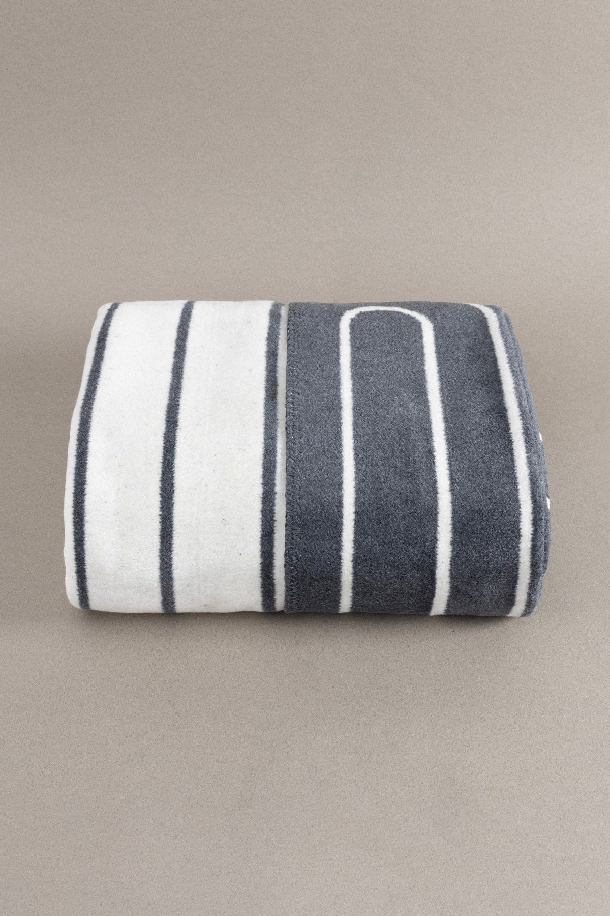 Twin Blanket Soft Cotton Single Blanket Anthracite Cream 150 x 200 5026A