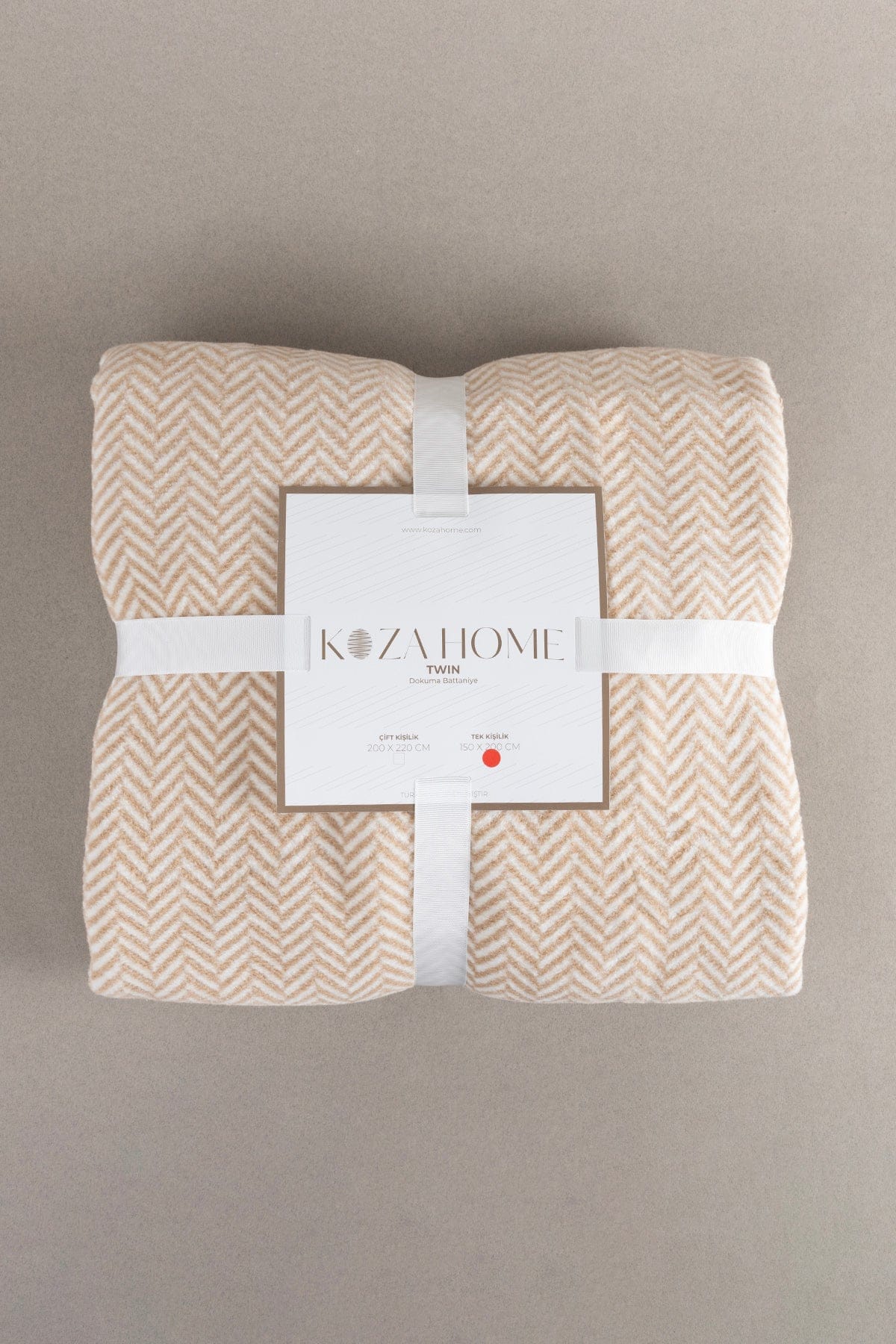 Twin Blanket Soft Cotton Single Blanket Coffee Cream 150 x 200 5016A