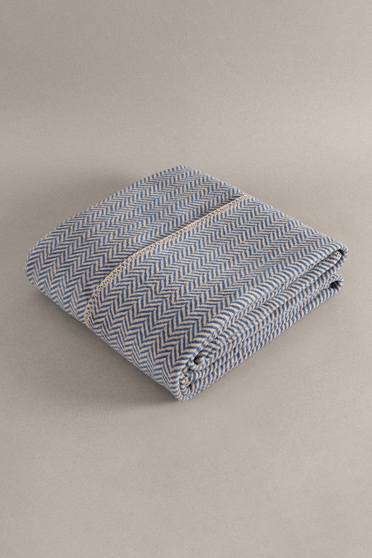 Twin Blanket Soft Cotton Single Blanket Coffee Blue 150 x 200 5017A