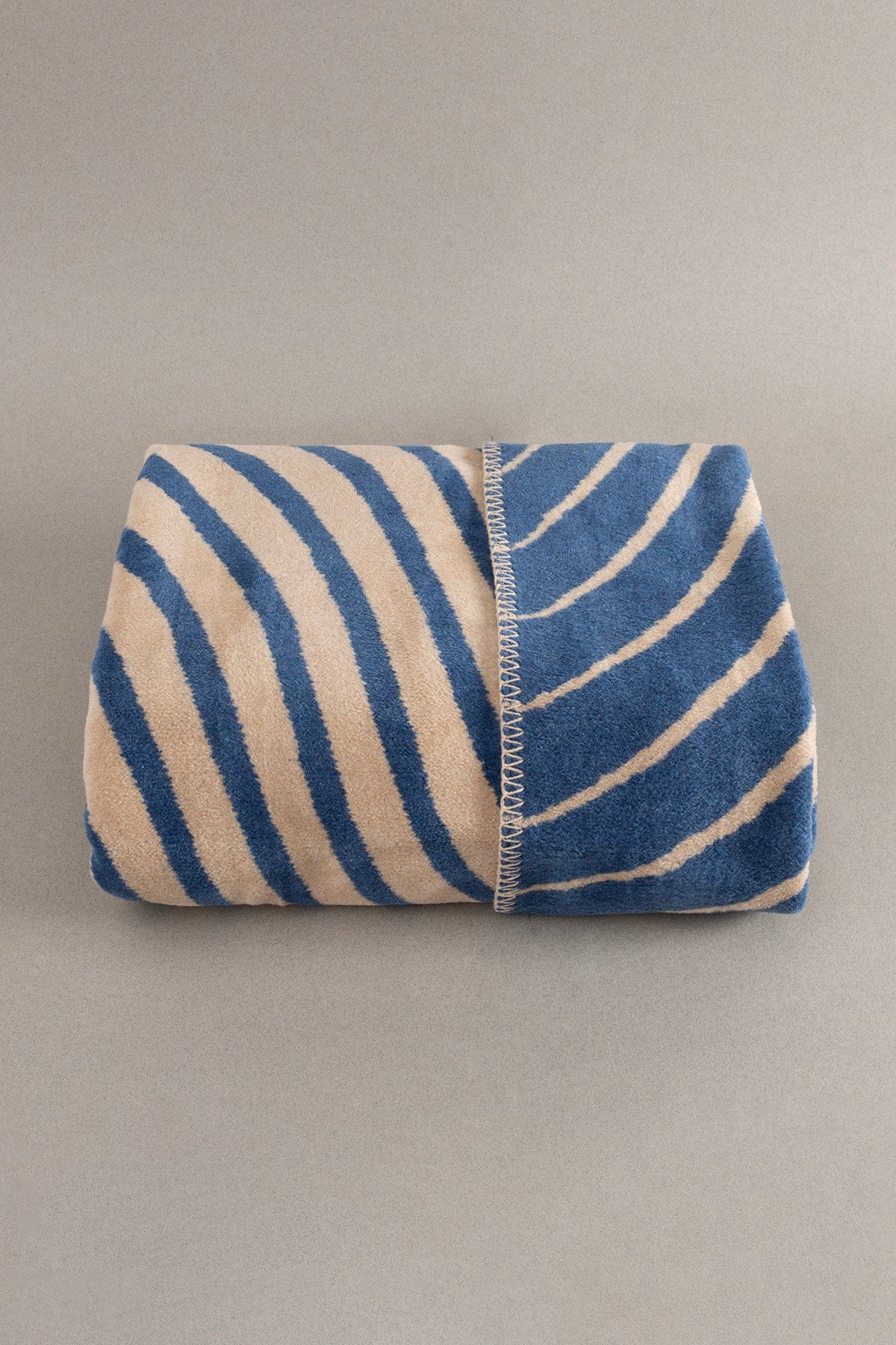 Twin Blanket Soft Cotton Single Blanket Coffee Blue 150 x 200 5033A